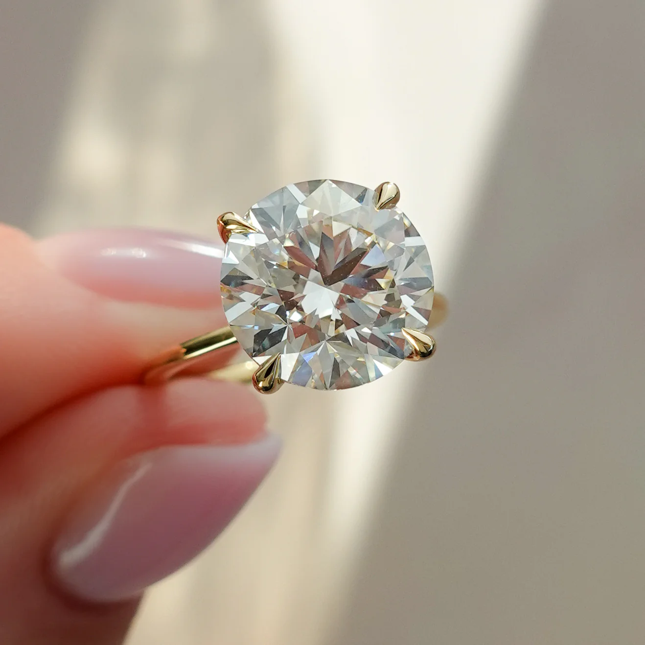 Crescent Solitaire Engagement Ring With Old Euro Cut Diamond - Image 3