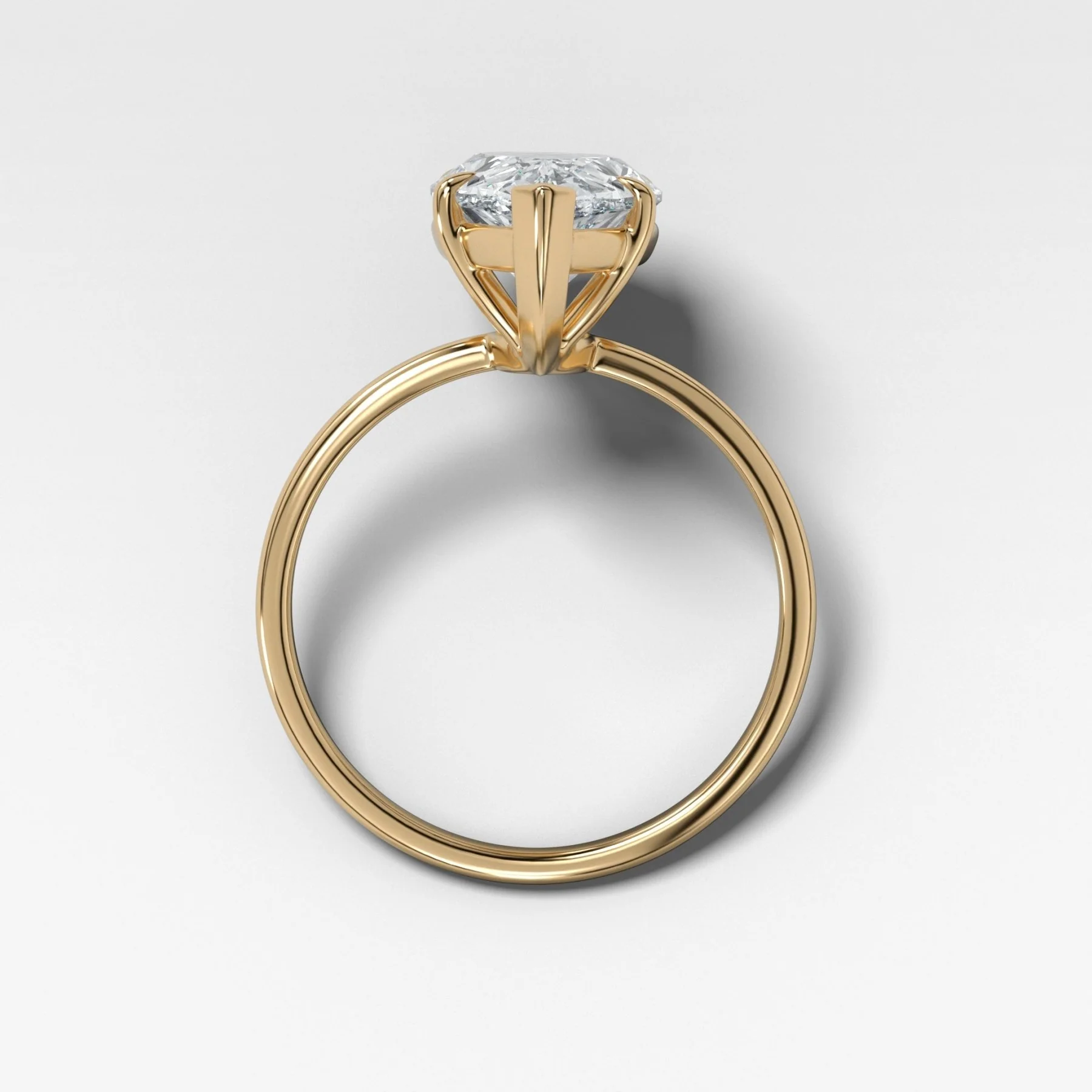 Crescent Solitaire Engagement Ring With Pear Cut Diamond - Image 2