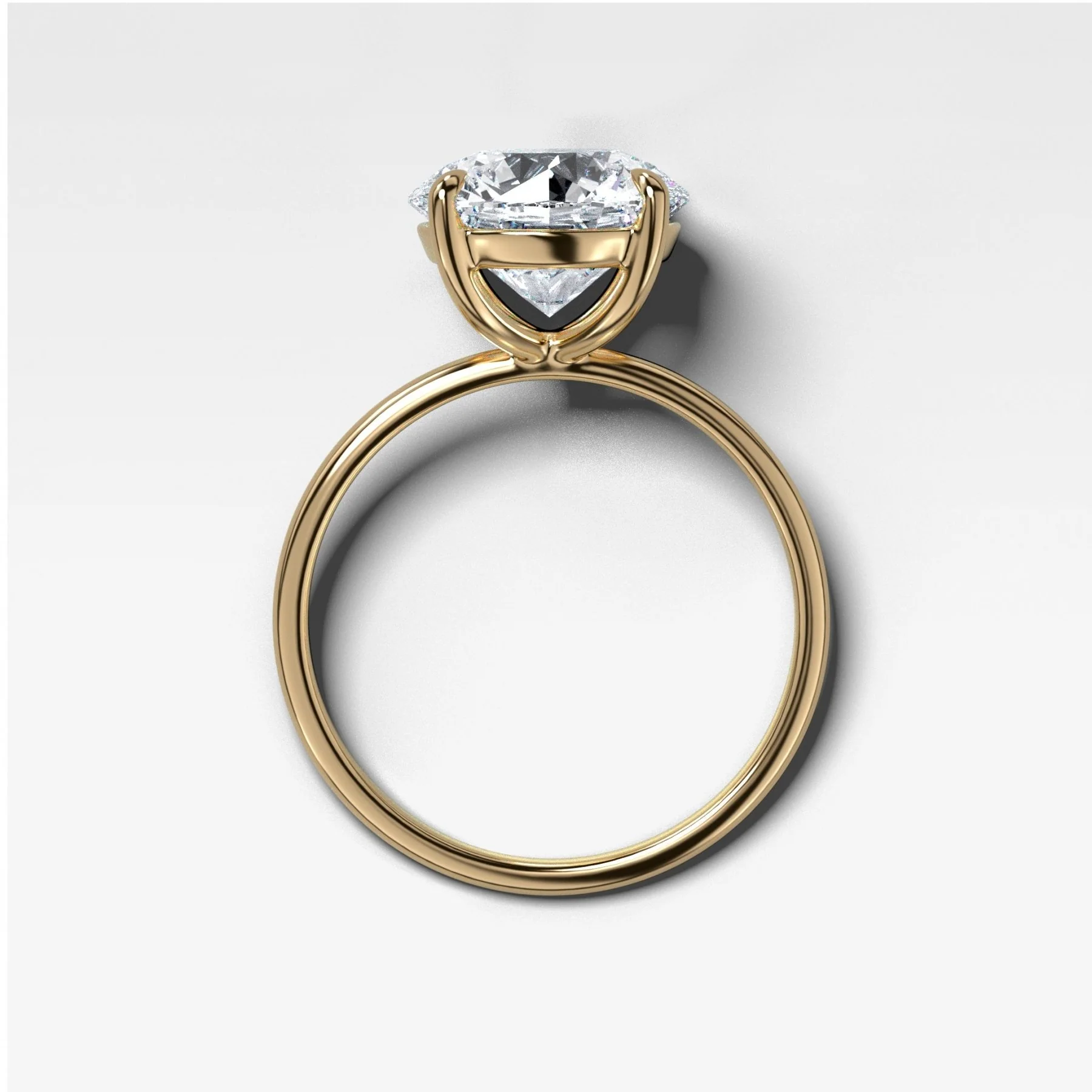 Crescent Solitaire Engagement Ring With Round Cut Diamond - Image 2