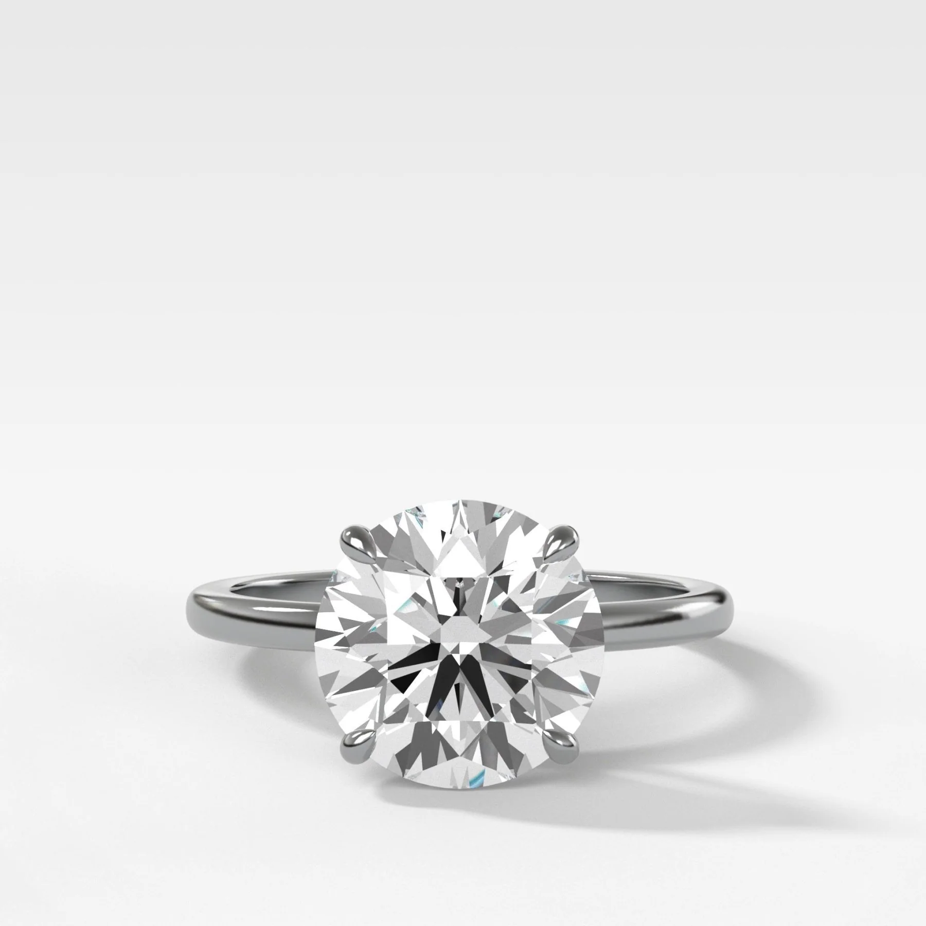 Crescent Solitaire Engagement Ring With Round Cut Diamond - Image 3
