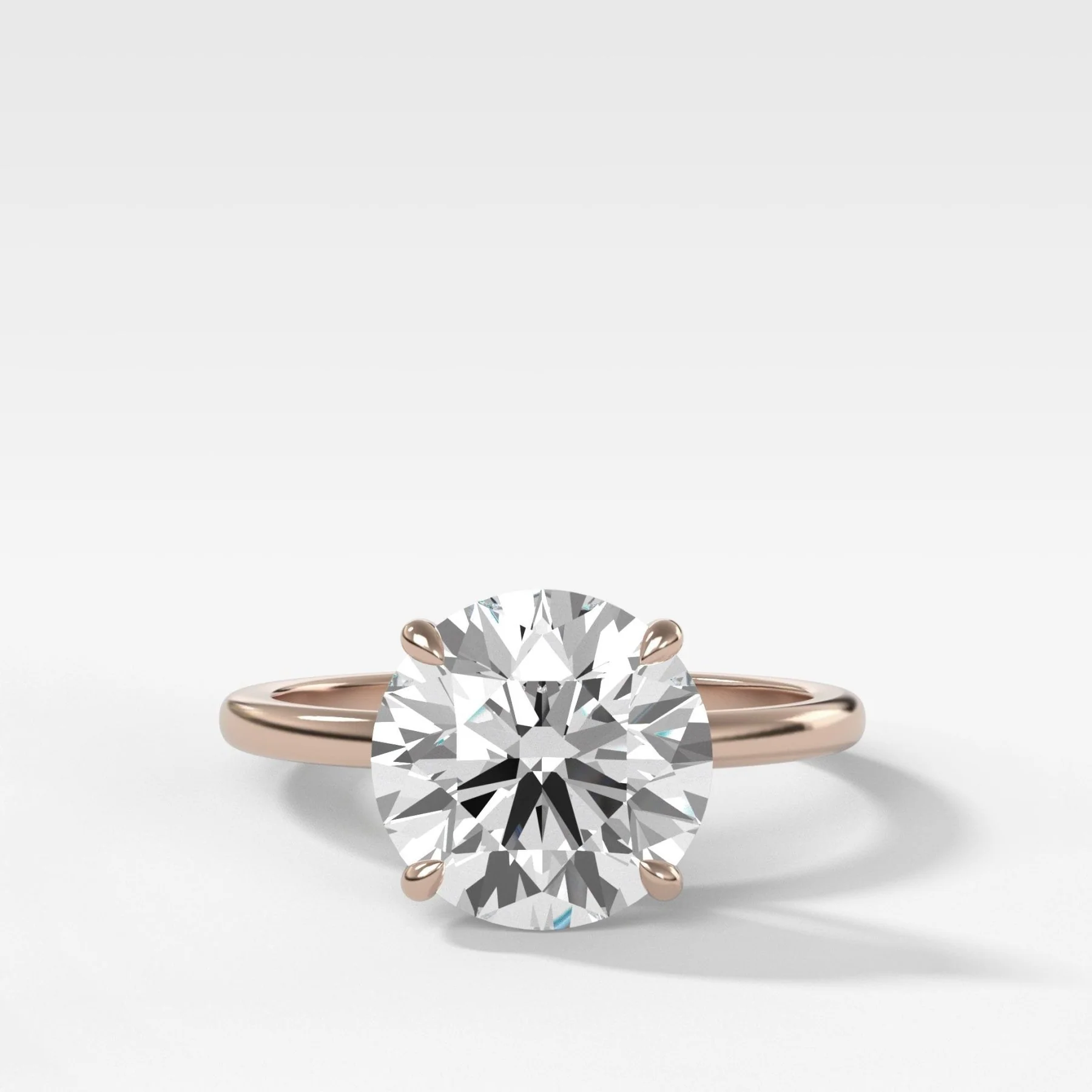 Crescent Solitaire Engagement Ring With Round Cut Diamond - Image 4