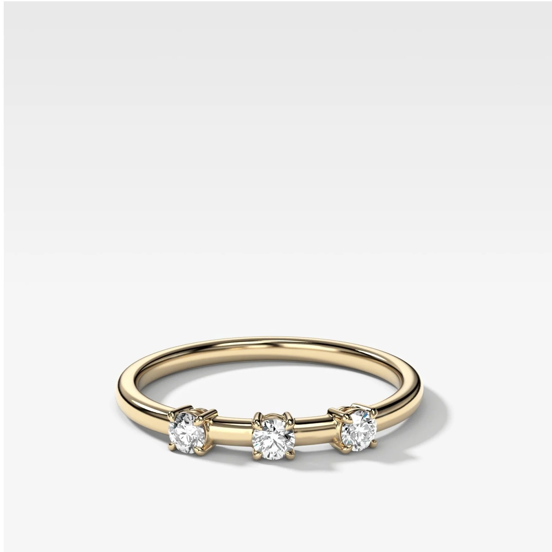 Claw Diamond Band: Trio Wedding Band