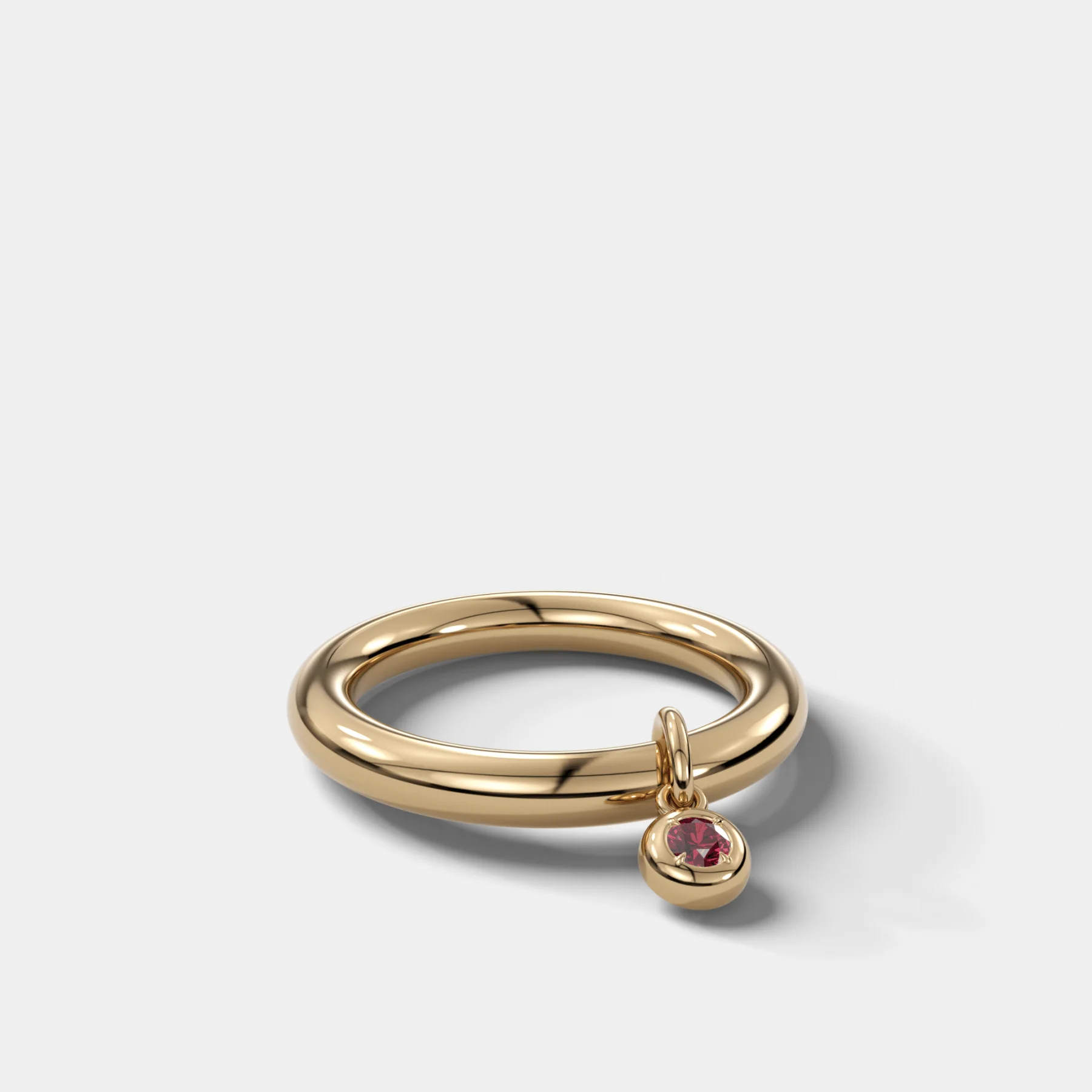 Donut Band with Gemstone Charm