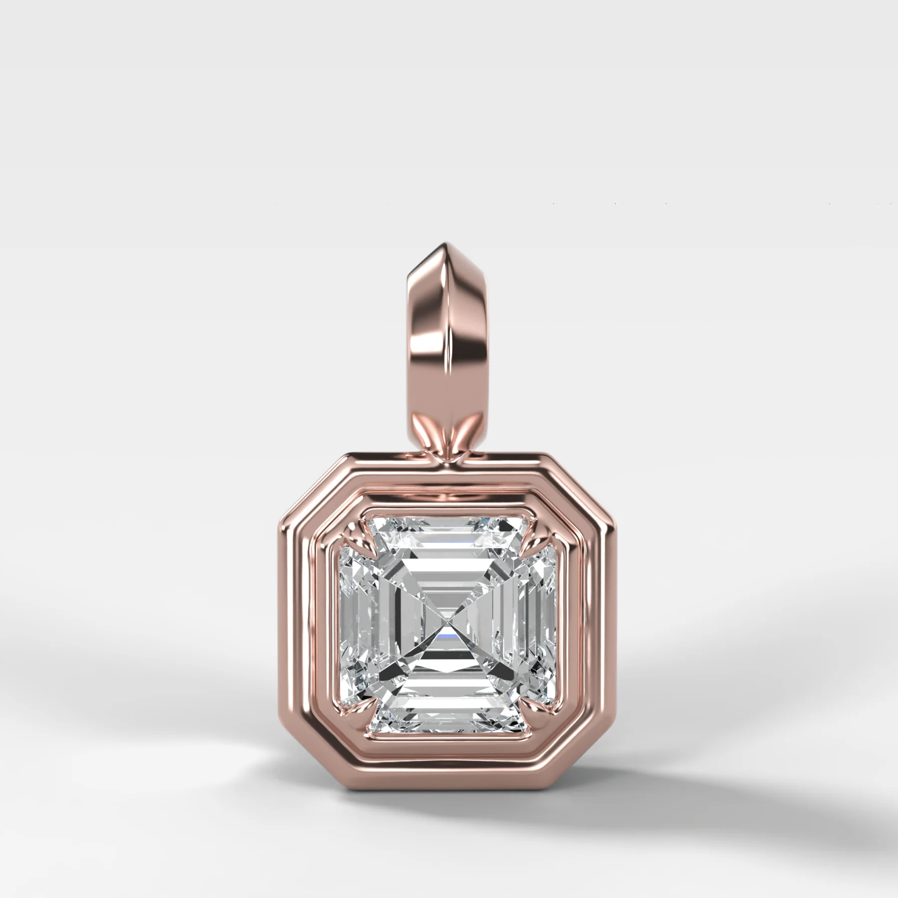Double Bezel Asscher Attachable Diamond Pendant - Image 4