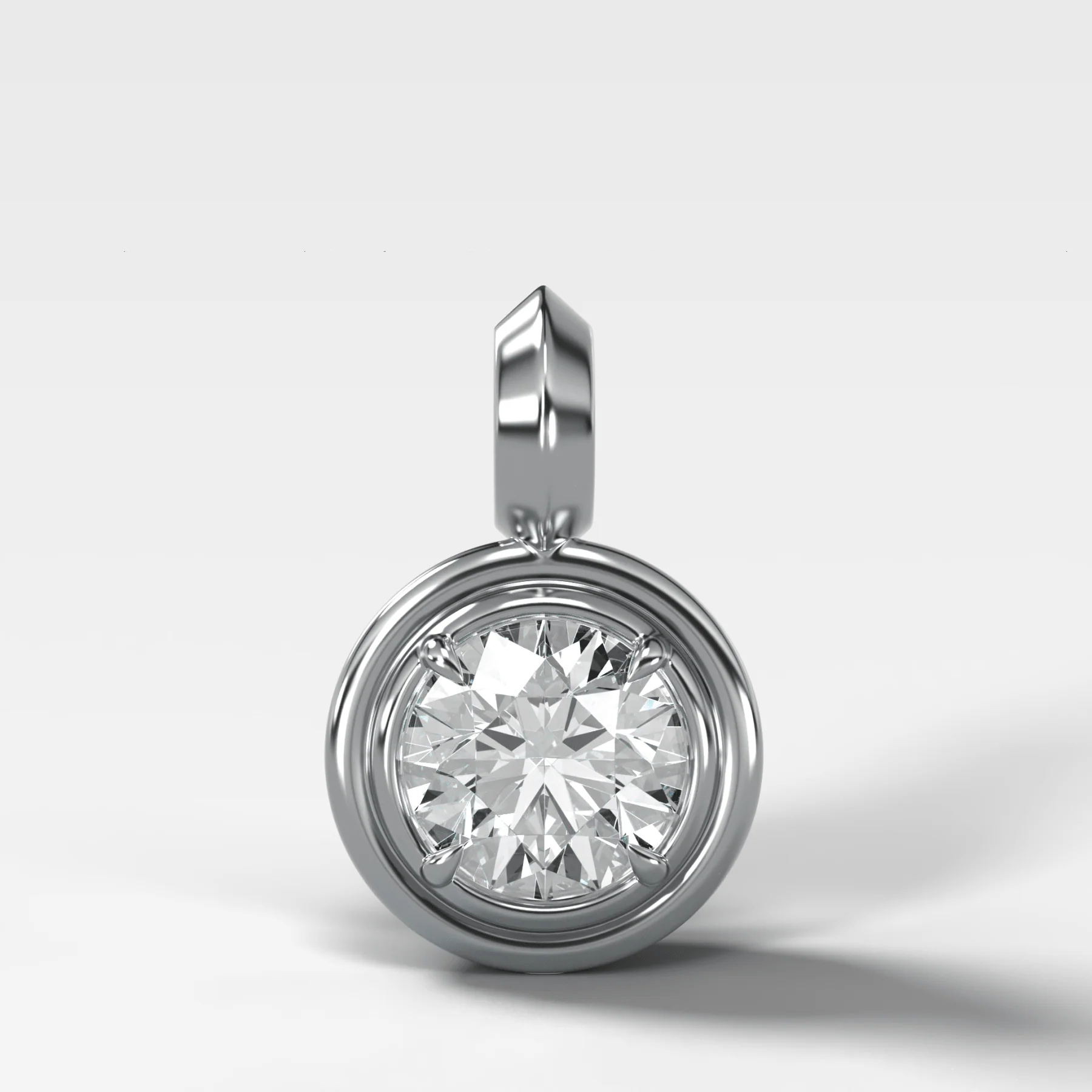 Double Bezel Round Attachable Diamond Pendant - Image 4