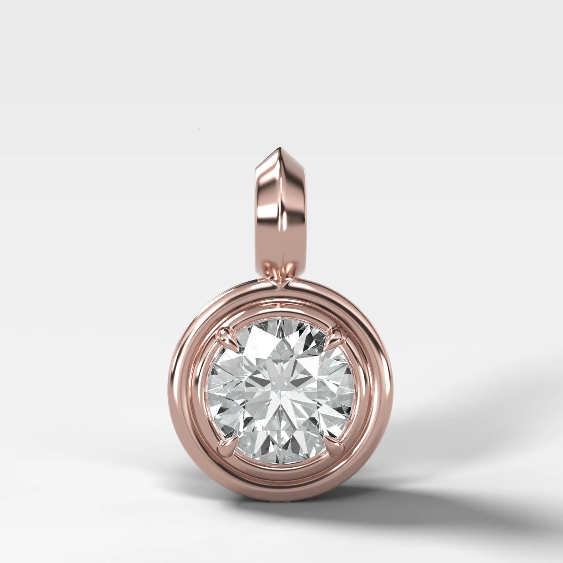 Double Bezel Round Attachable Diamond Pendant - Image 5