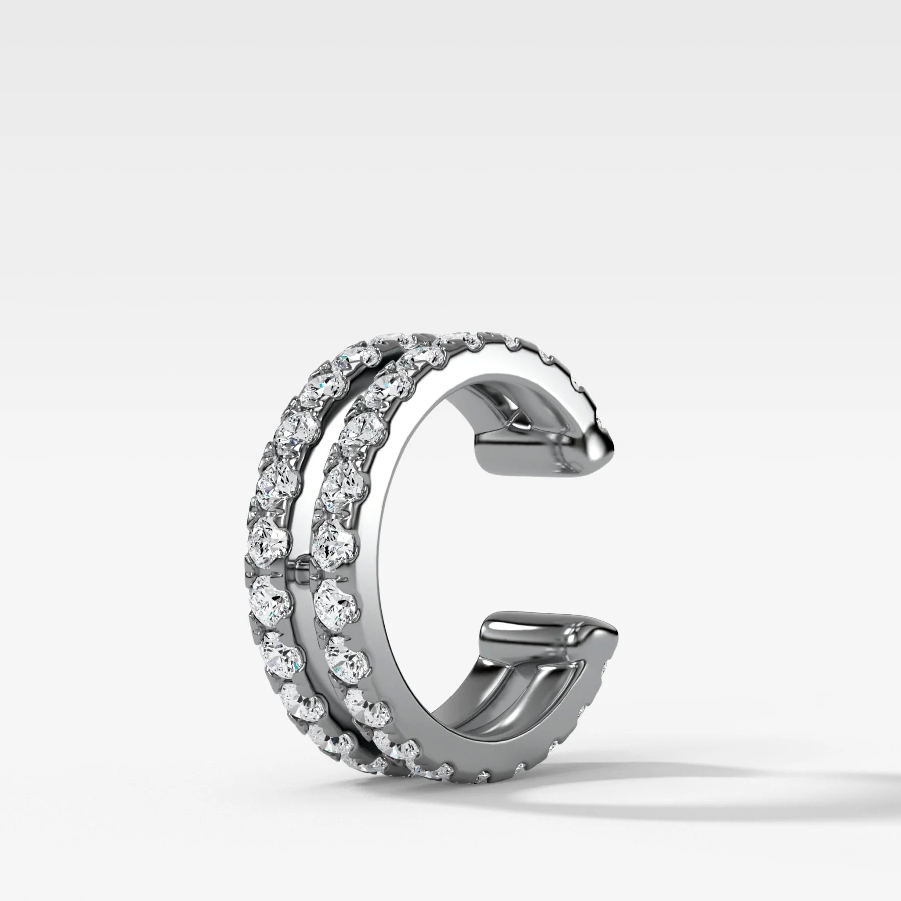 Double Row Diamond Ear Cuff Single - Image 2