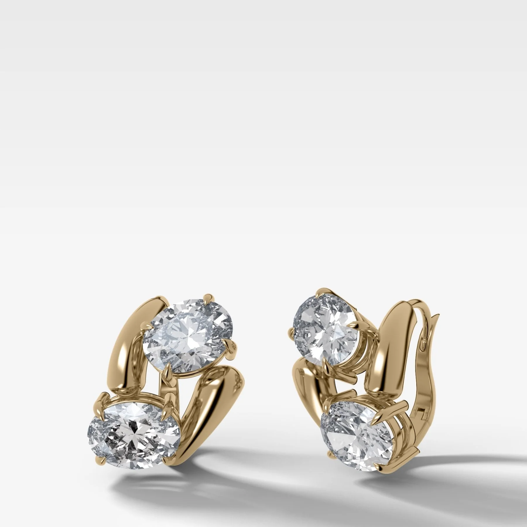 Double Wrap Oval Dangle Earrings