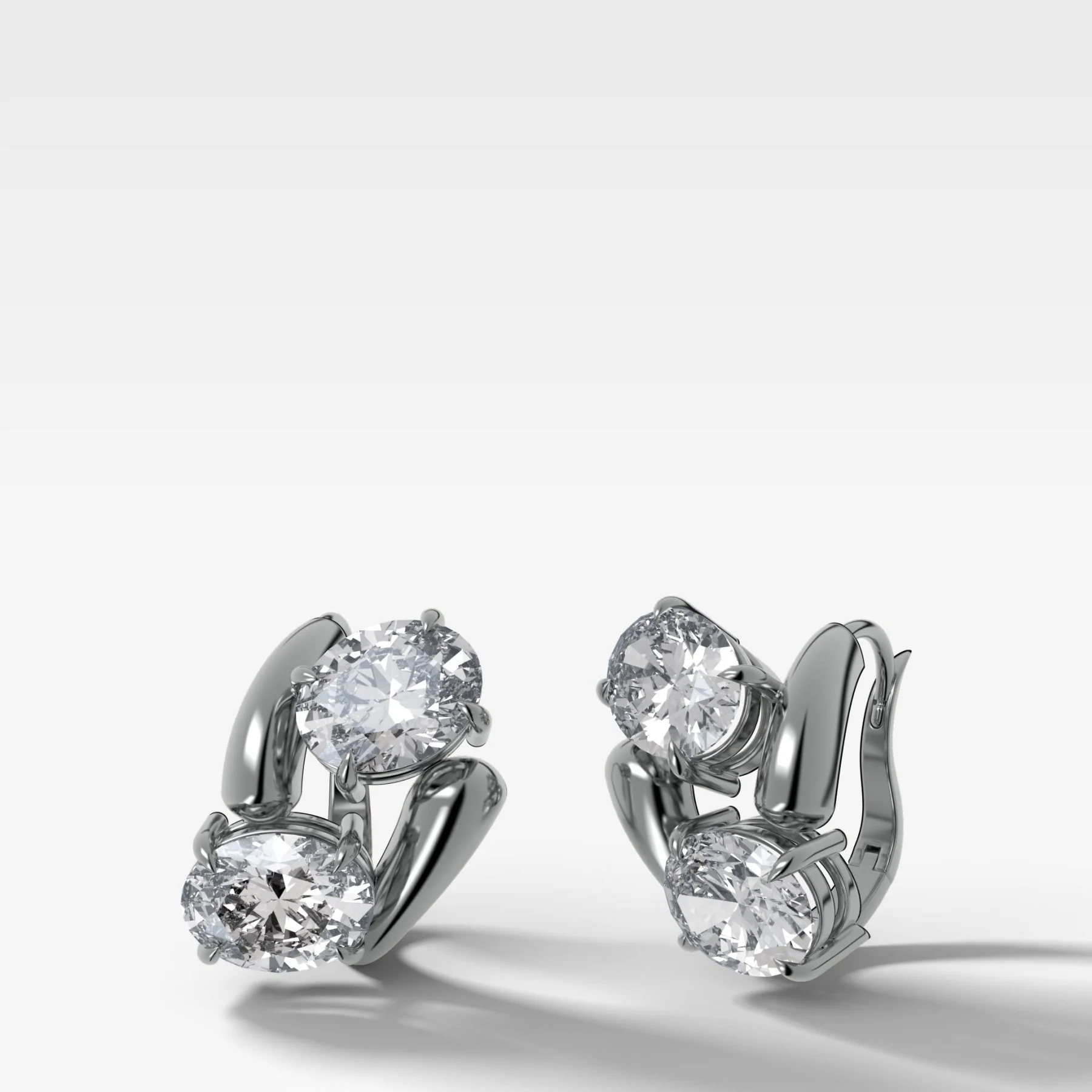 Double Wrap Oval Dangle Earrings - Image 2