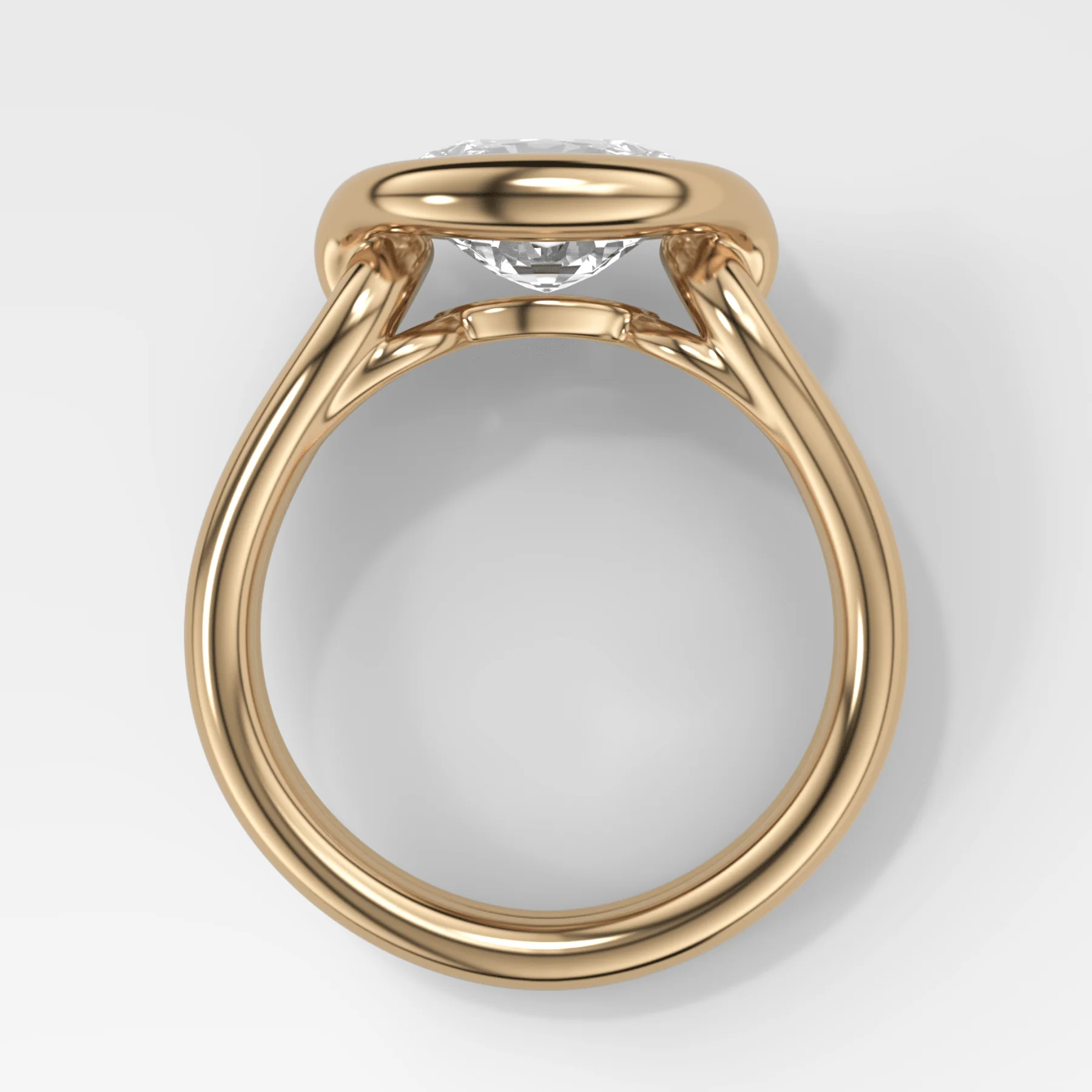 Dual Lasso Engagement Ring with East West Cushion Cut Diamond - Image 3