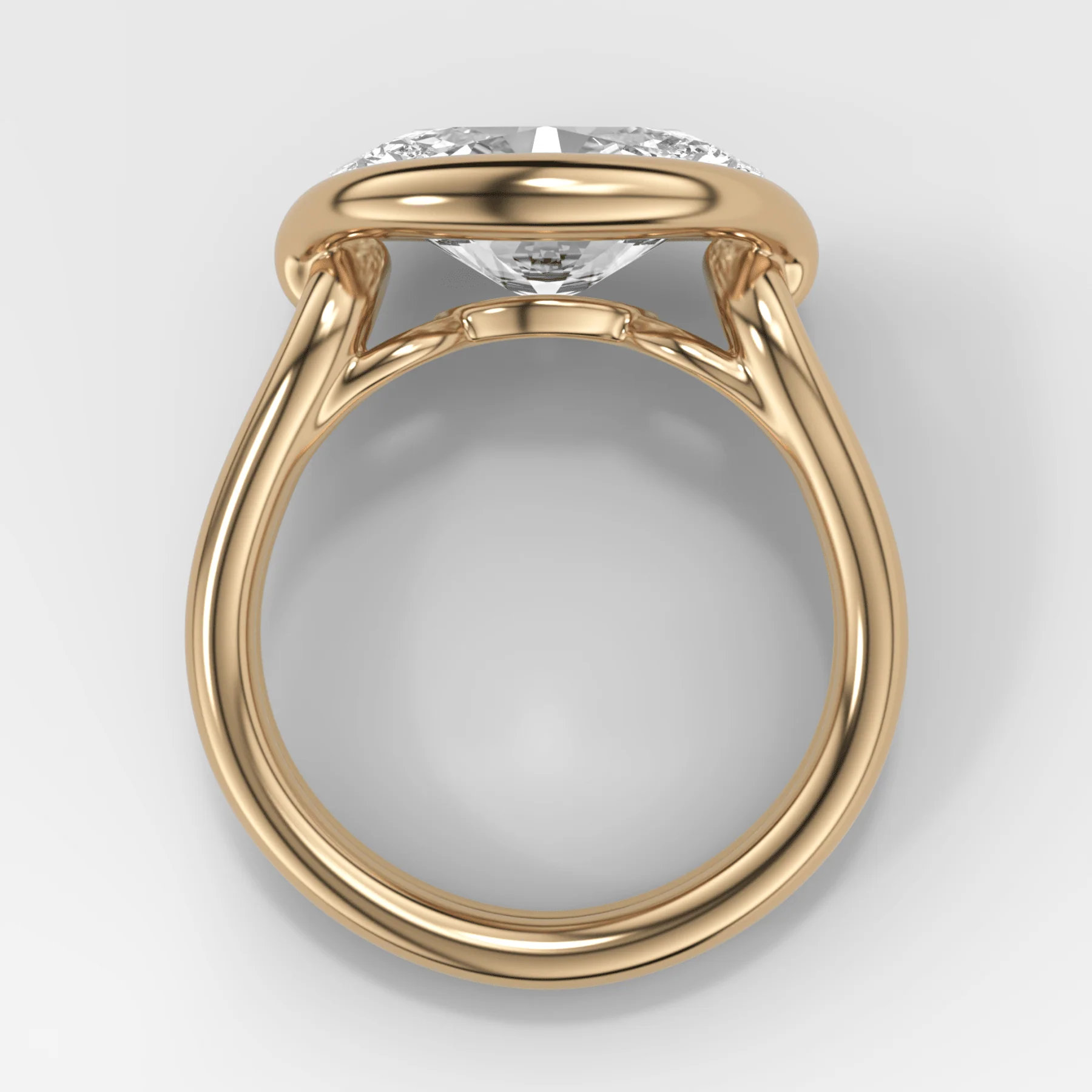 Dual Lasso Engagement Ring with East West Oval Cut Diamond - Image 3