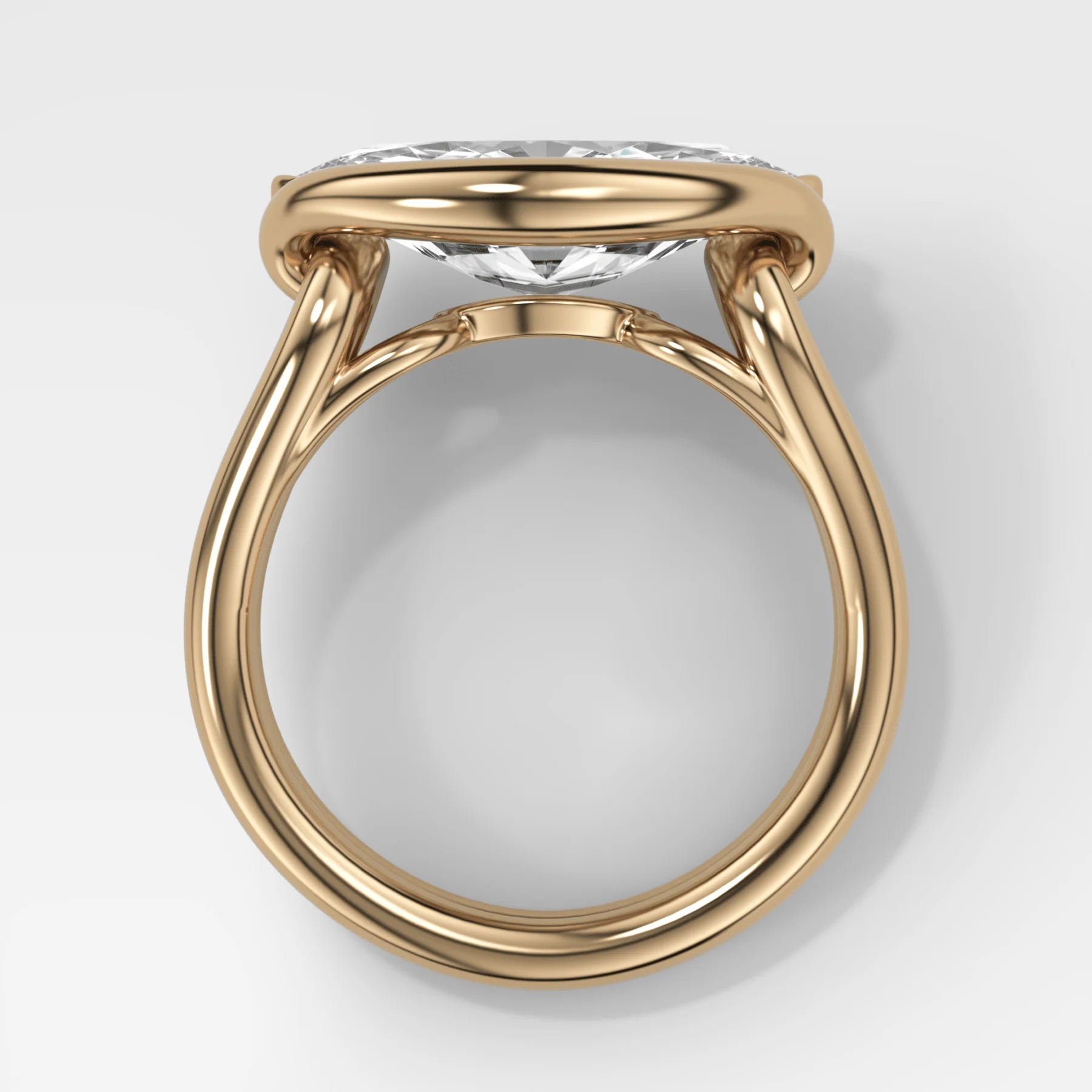 Dual Lasso Engagement Ring with East West Marquise Cut Diamond - Image 3