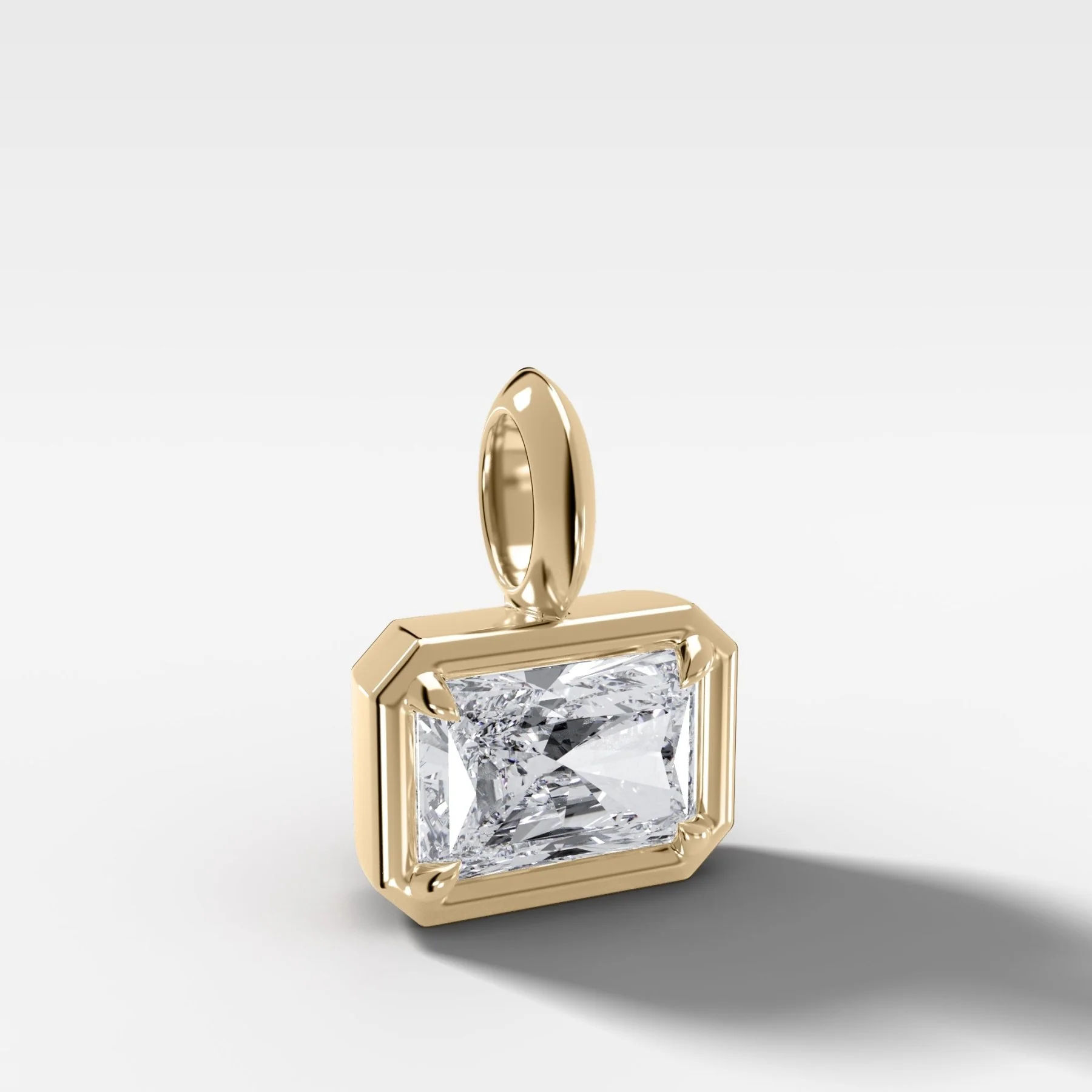 East West Club Elongated Radiant Attachable Diamond Pendant - Image 2
