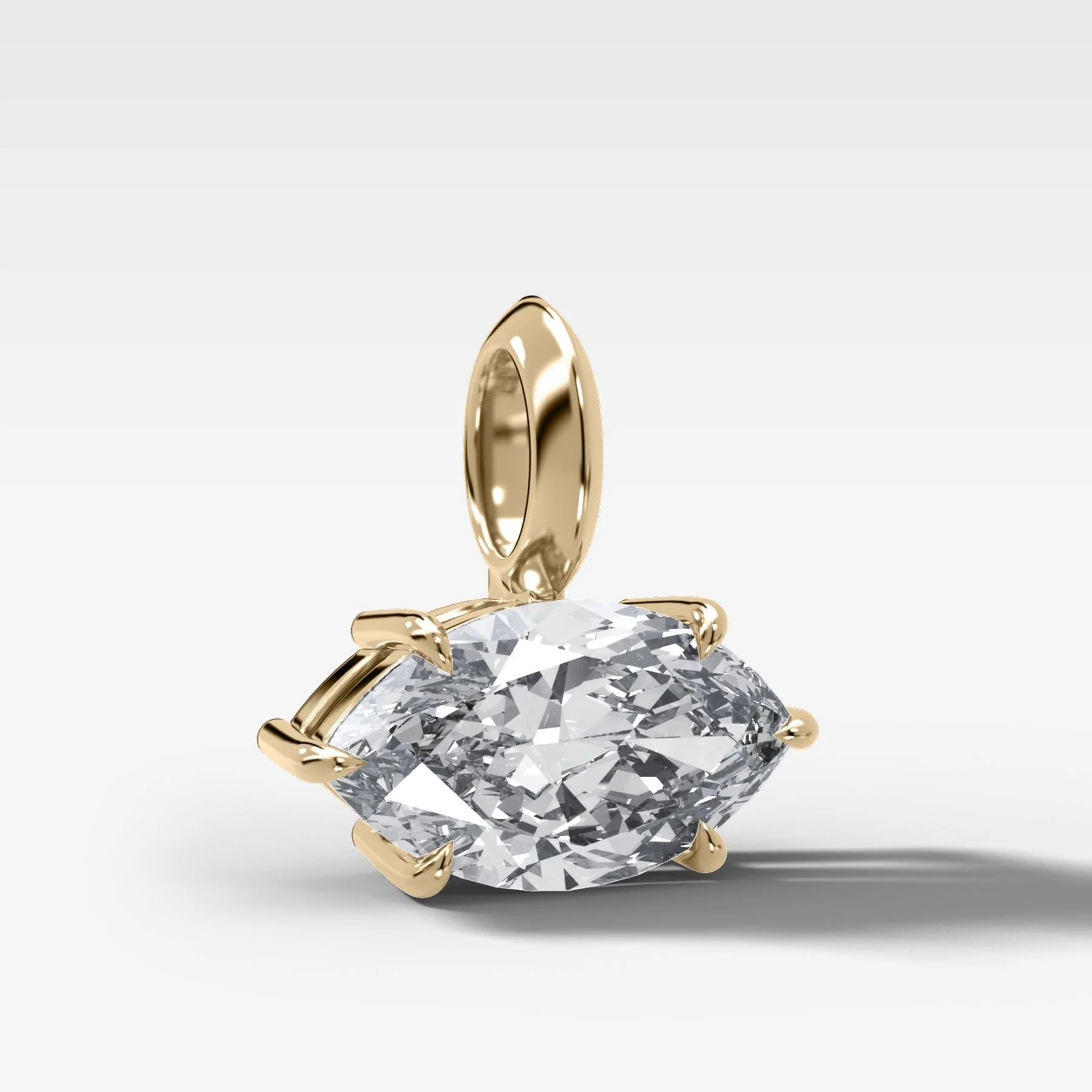 Classic East West Marquise Attachable Diamond Pendant - Image 2