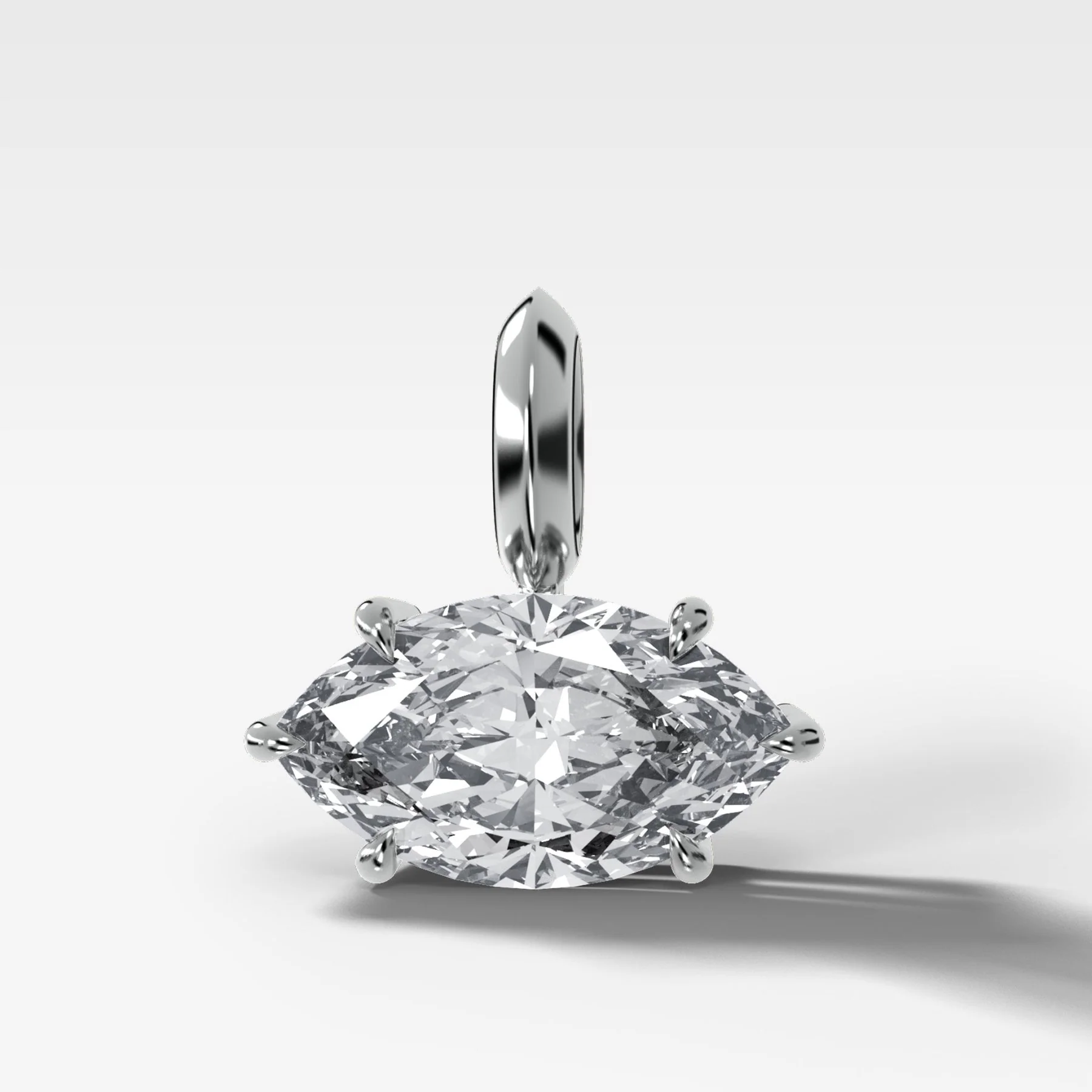 Classic East West Marquise Attachable Diamond Pendant - Image 3