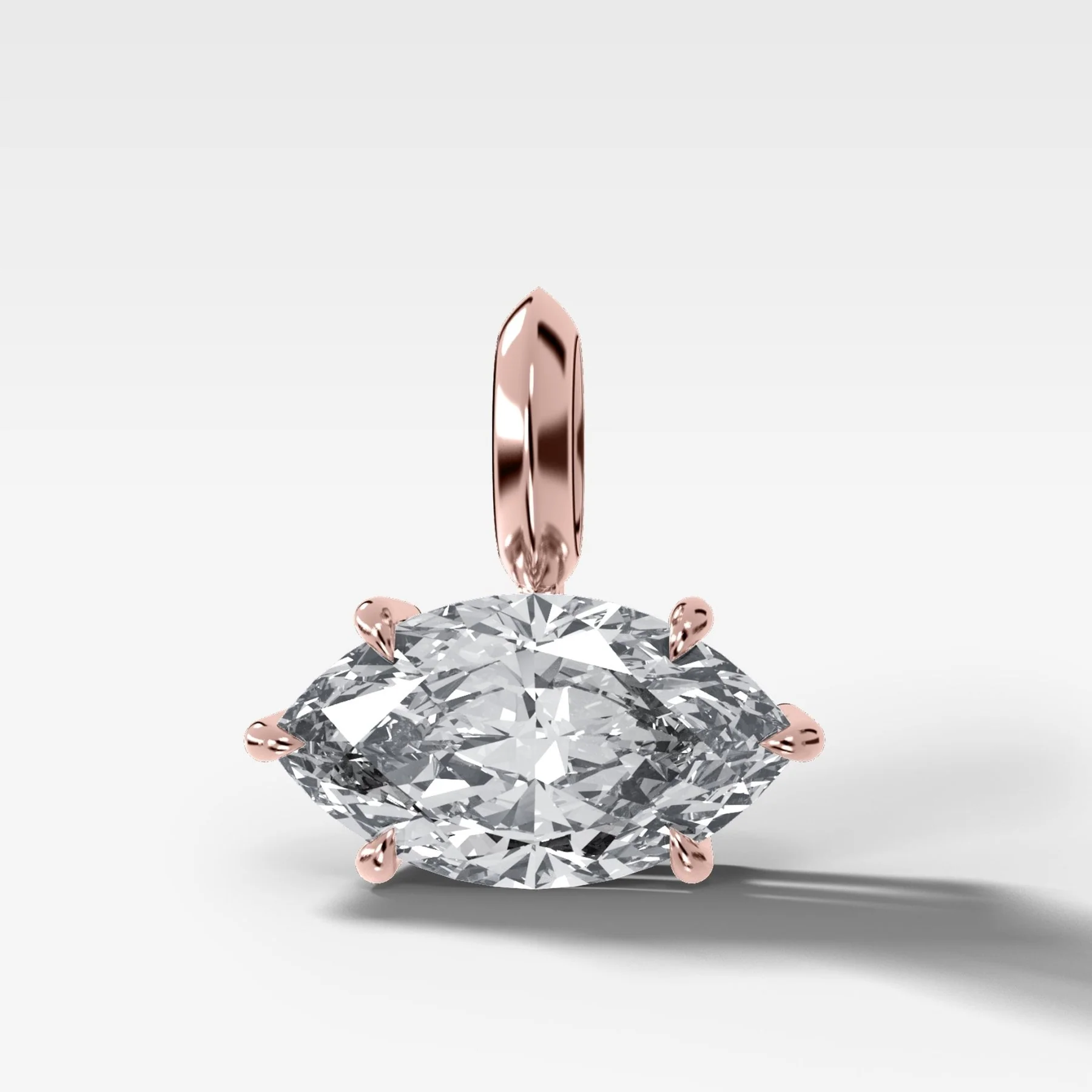Classic East West Marquise Attachable Diamond Pendant - Image 4