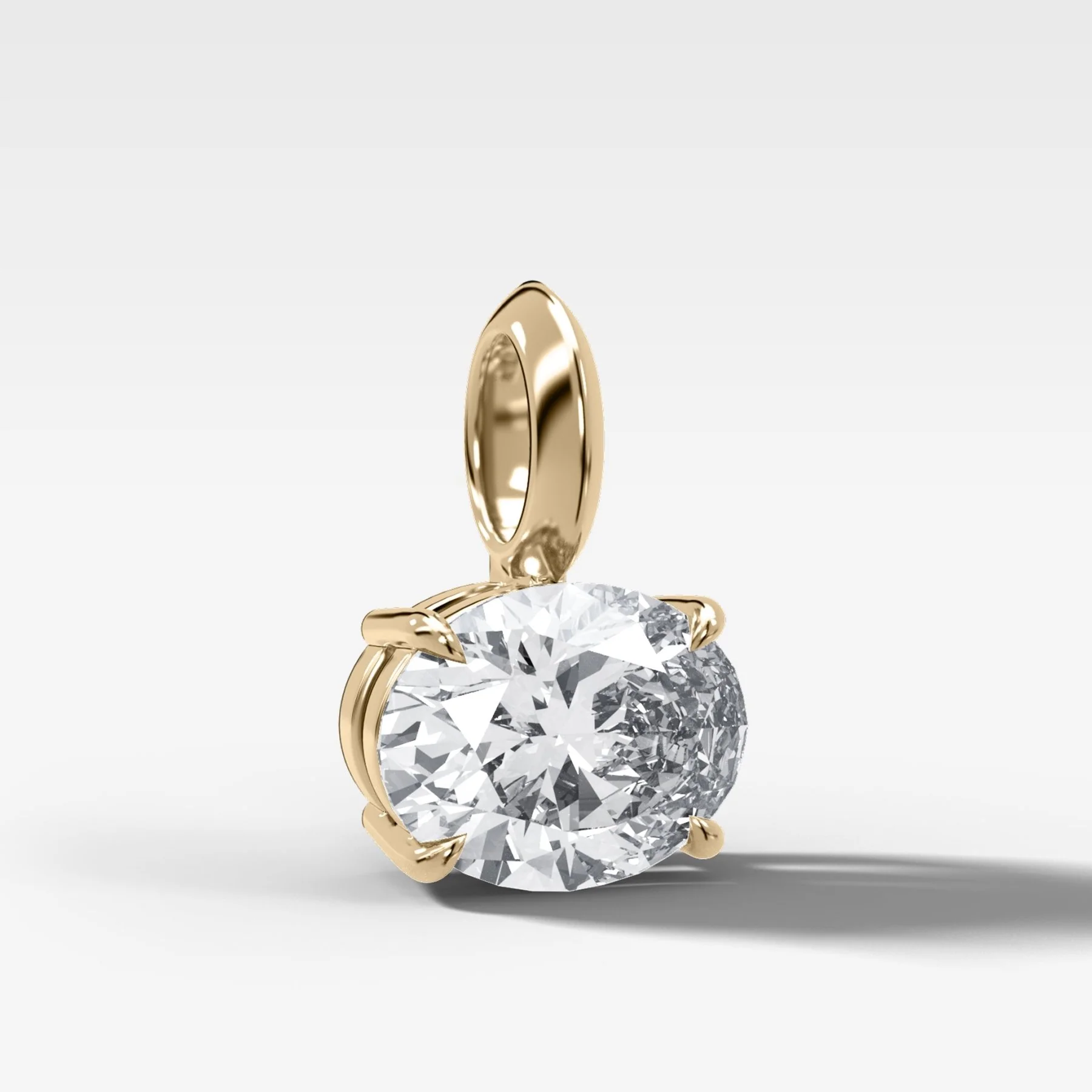 Classic East West Oval Attachable Diamond Pendant - Image 2
