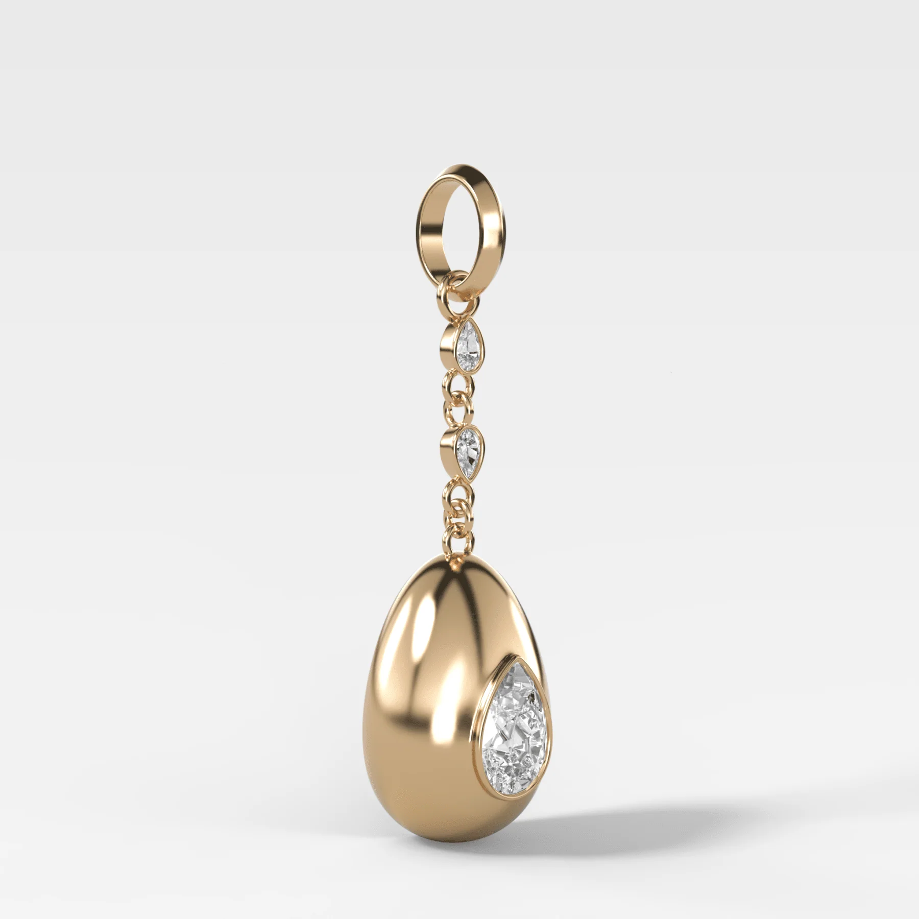 Egg Drop Attachable Pendant with a Pear Cut Diamond - Image 2