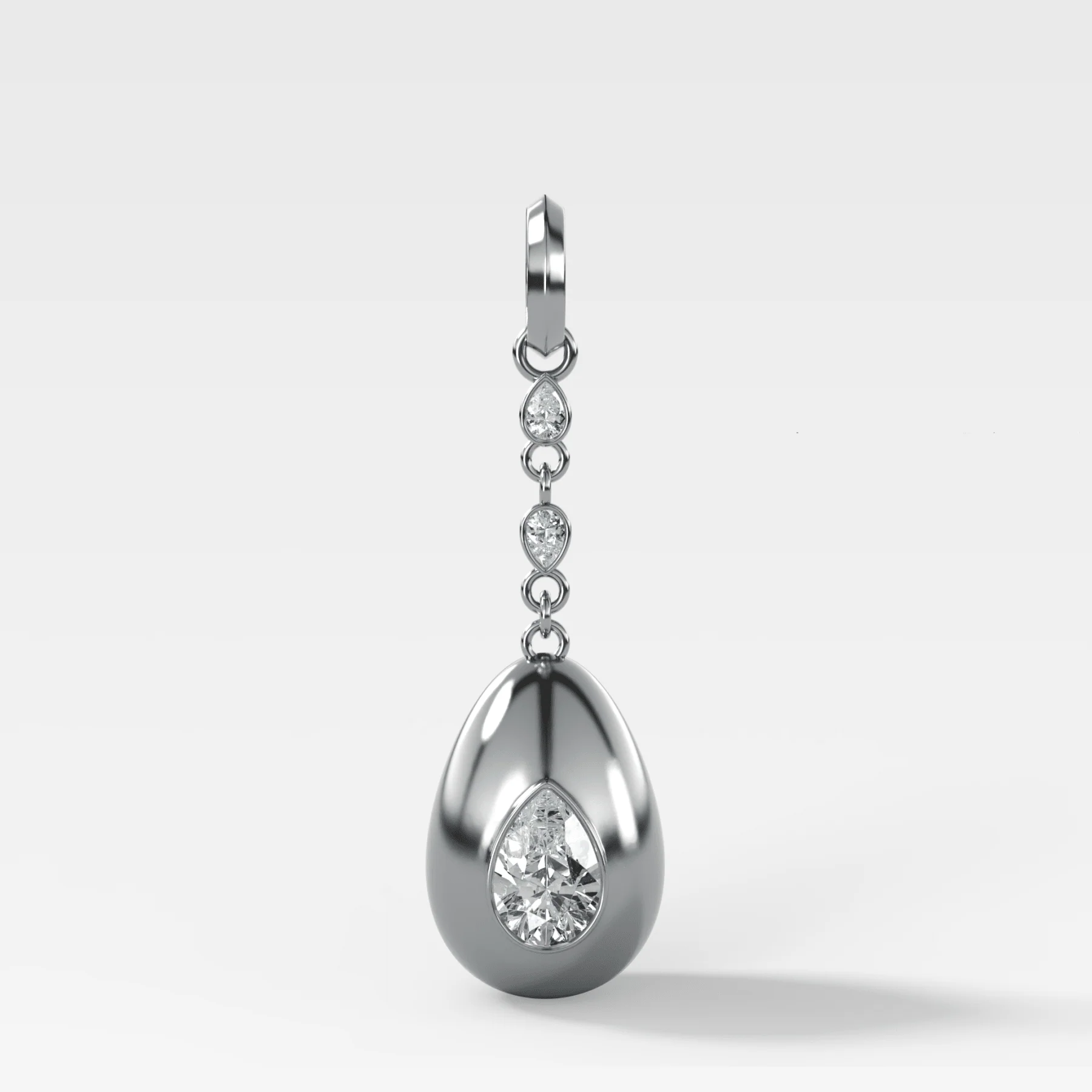 Egg Drop Attachable Pendant with a Pear Cut Diamond - Image 3