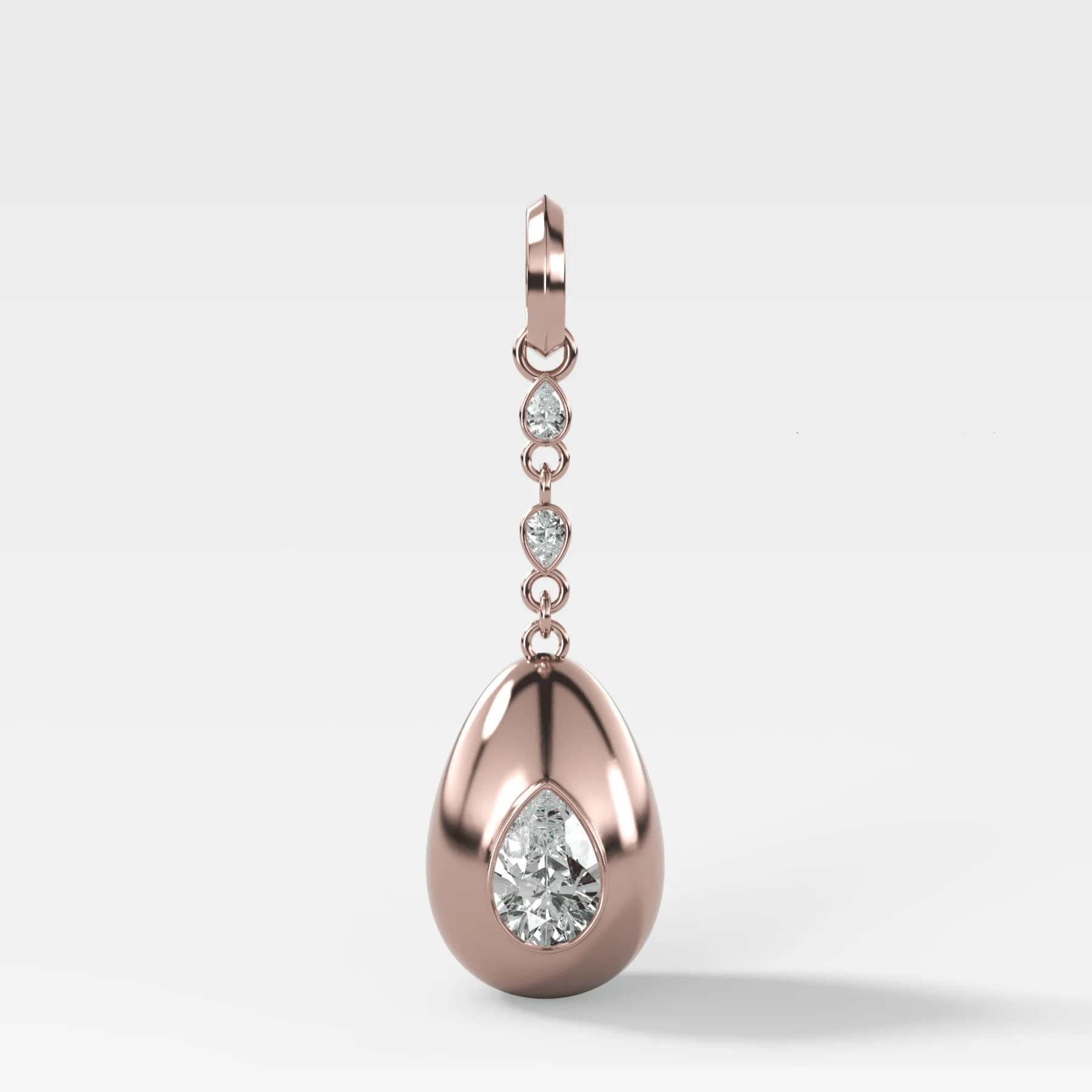 Egg Drop Attachable Pendant with a Pear Cut Diamond - Image 4