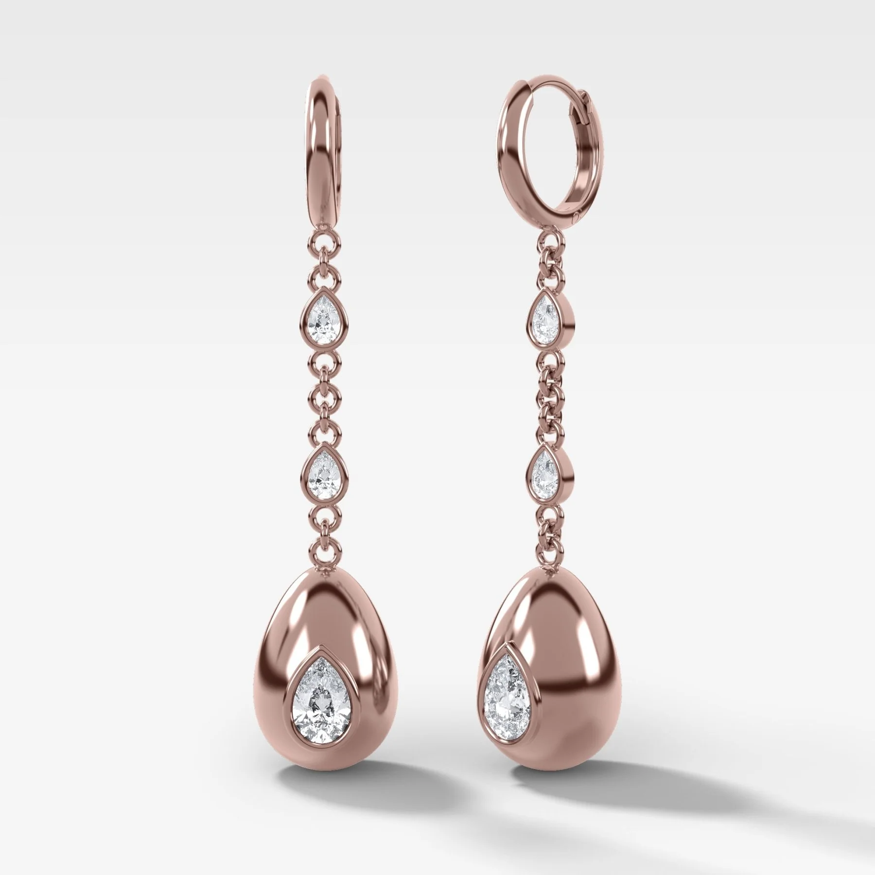 Egg Drop Earrings with Pear Cut Diamond - Image 3