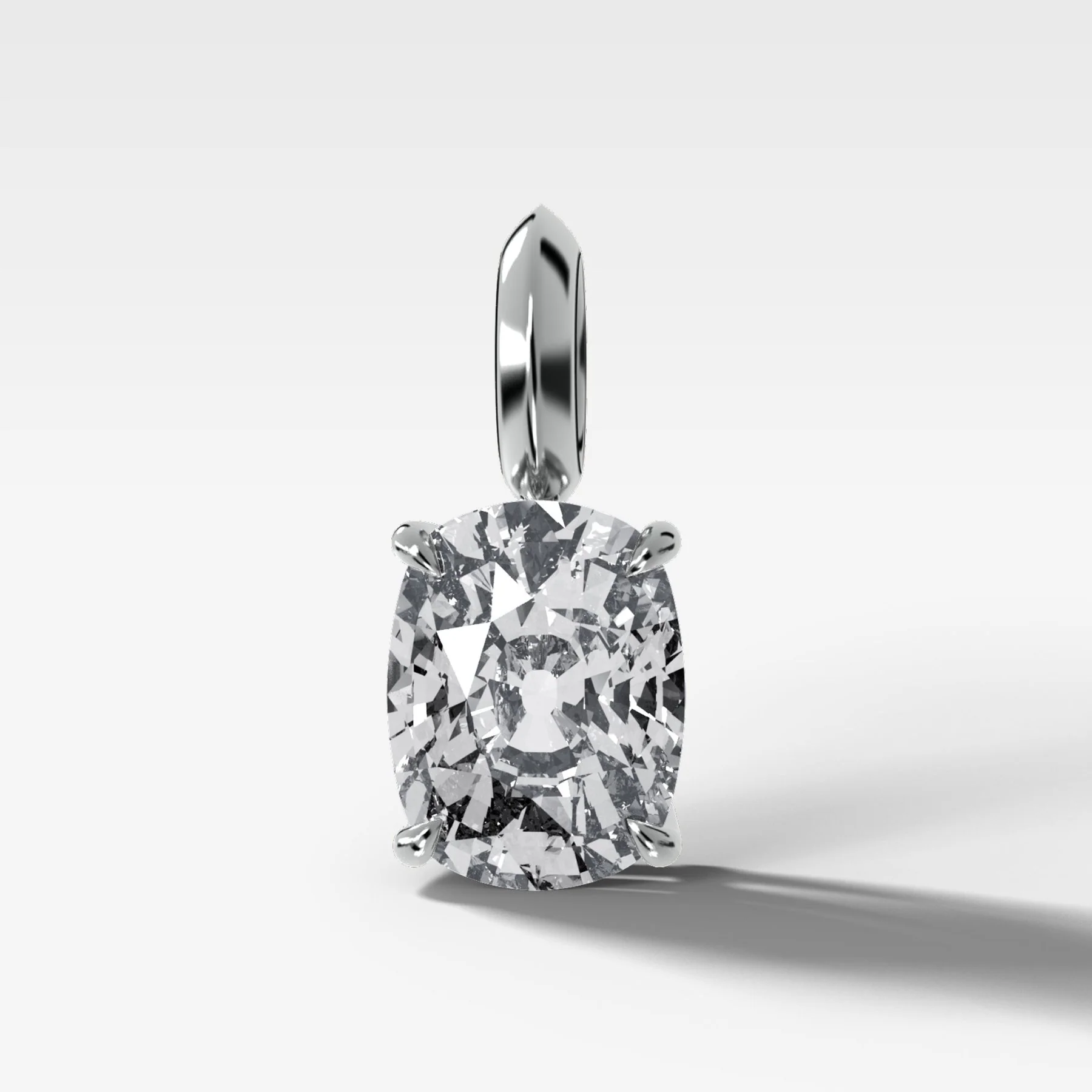 Classic Elongated Cushion Attachable Diamond Pendant - Image 3