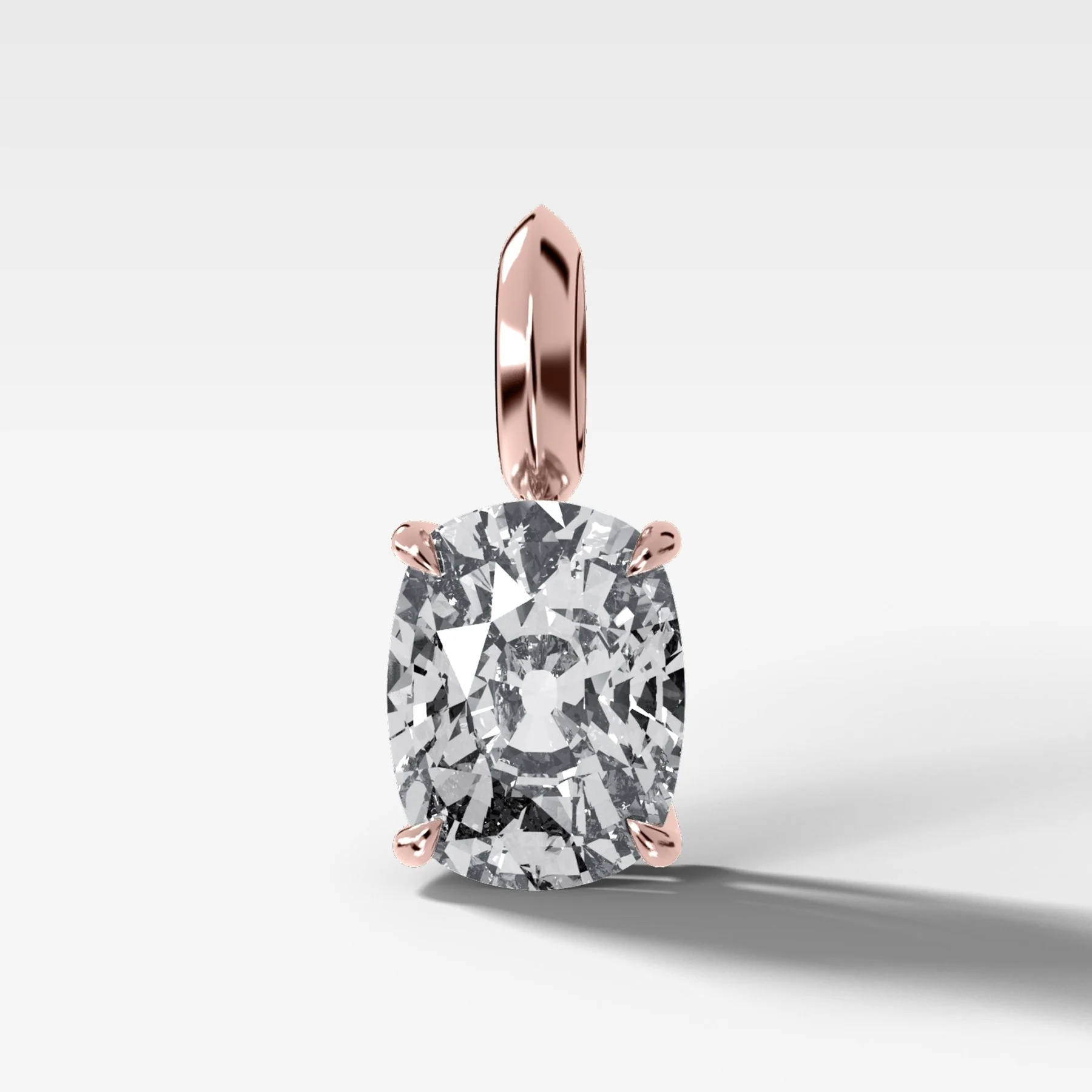 Classic Elongated Cushion Attachable Diamond Pendant - Image 4