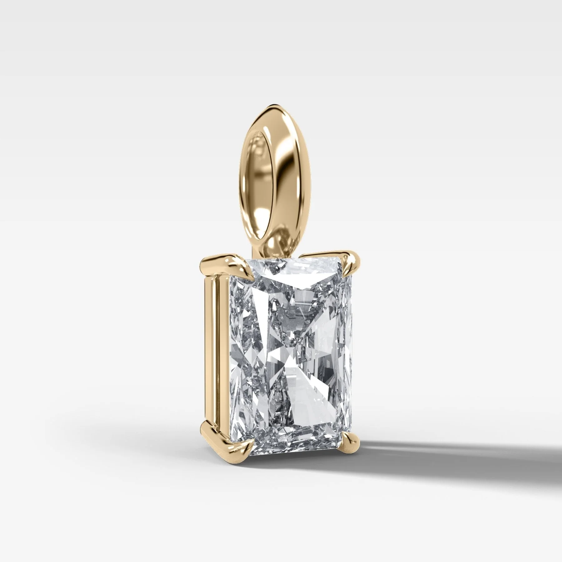 Classic Elongated Radiant Attachable Diamond Pendant - Image 2
