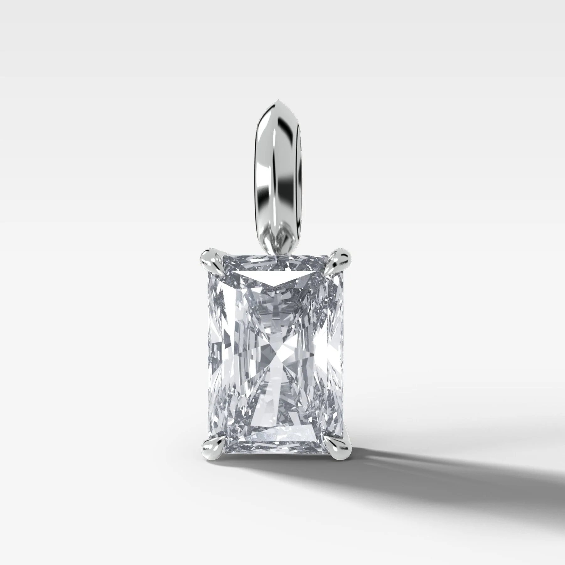 Classic Elongated Radiant Attachable Diamond Pendant - Image 3
