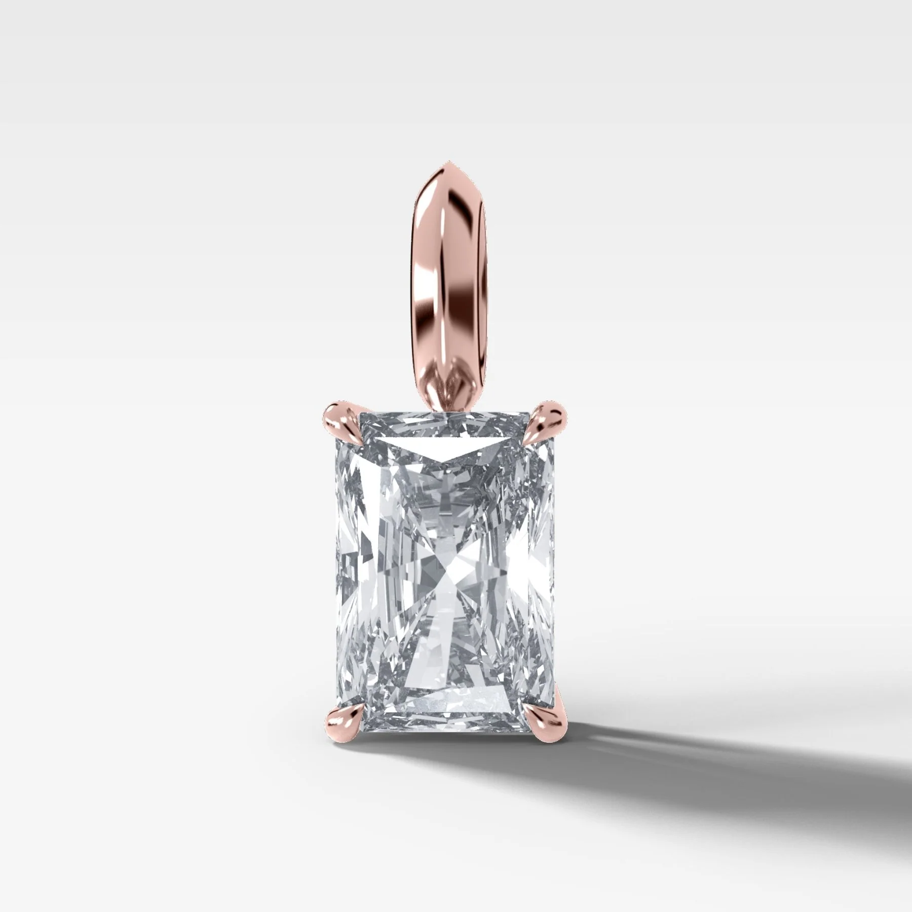 Classic Elongated Radiant Attachable Diamond Pendant - Image 4