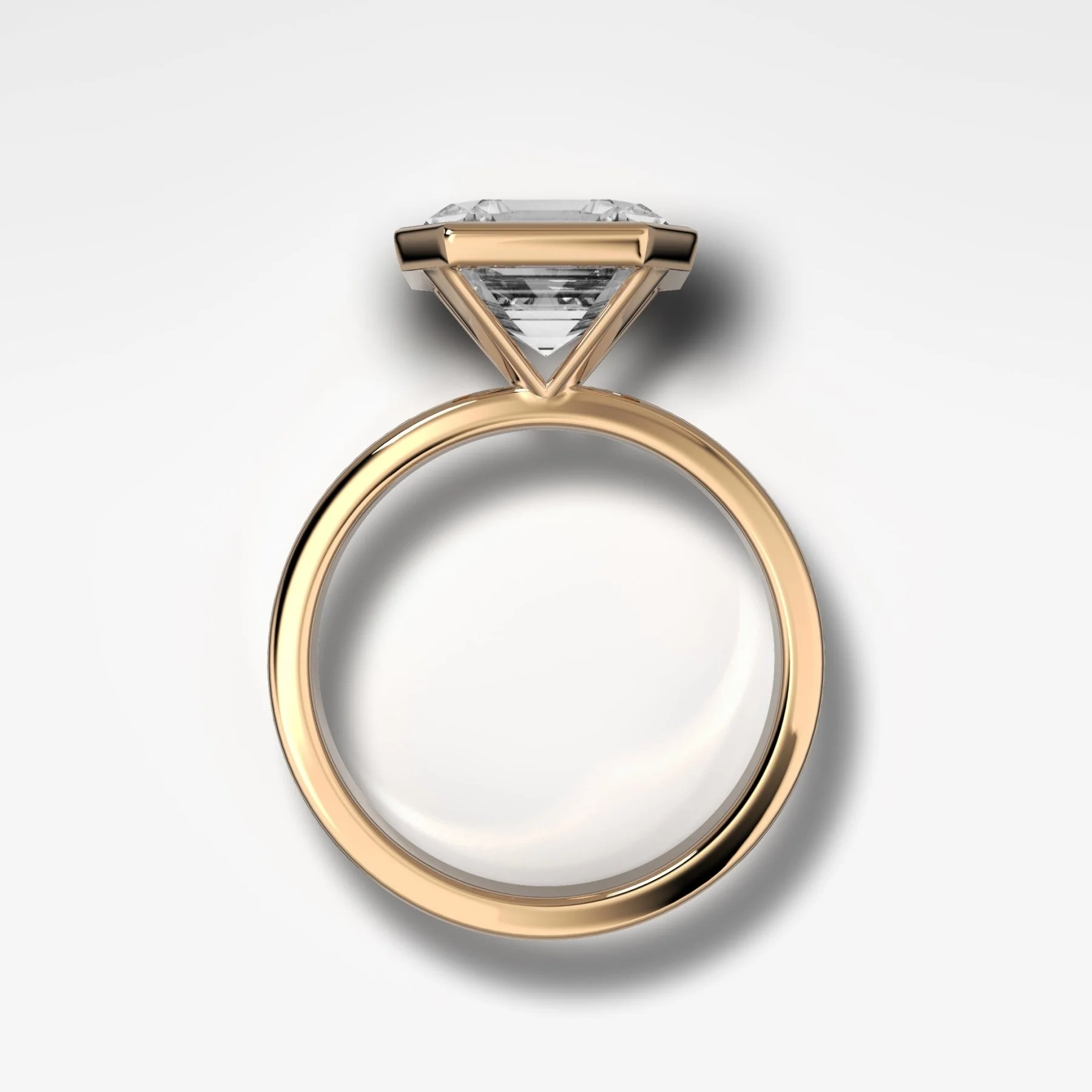 Finest Bezel Set Engagement Ring With Asscher Cut Diamond - Image 2