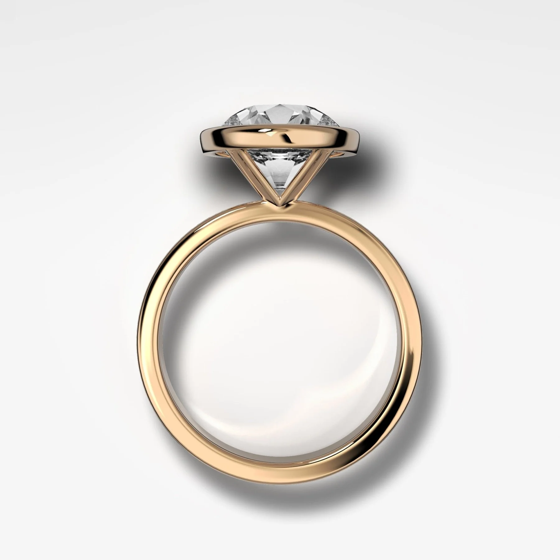 Finest Bezel Set Engagement Ring With Old Euro Cut Diamond - Image 2