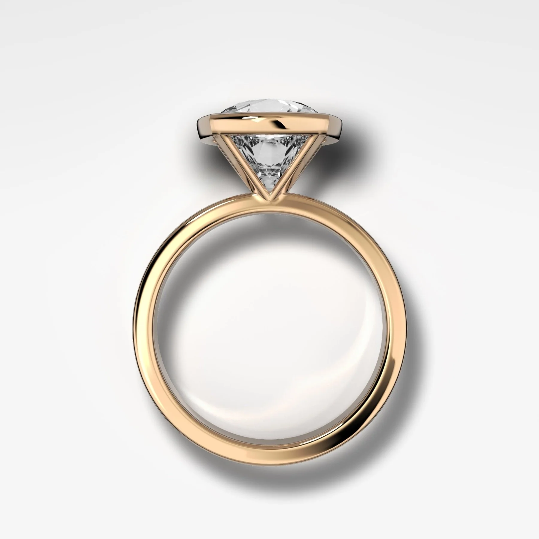 Finest Bezel Set Engagement Ring With Old Mine Cut Diamond - Image 2