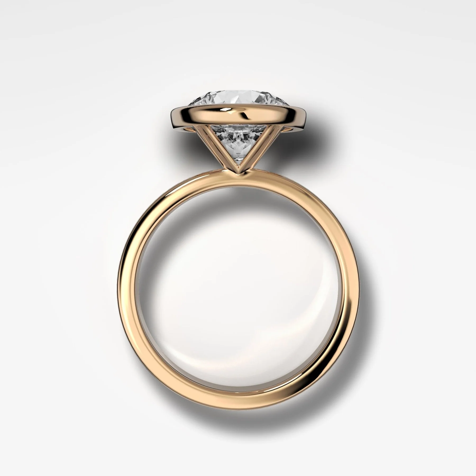 Finest Bezel Set Engagement Ring With Round Cut Diamond - Image 2