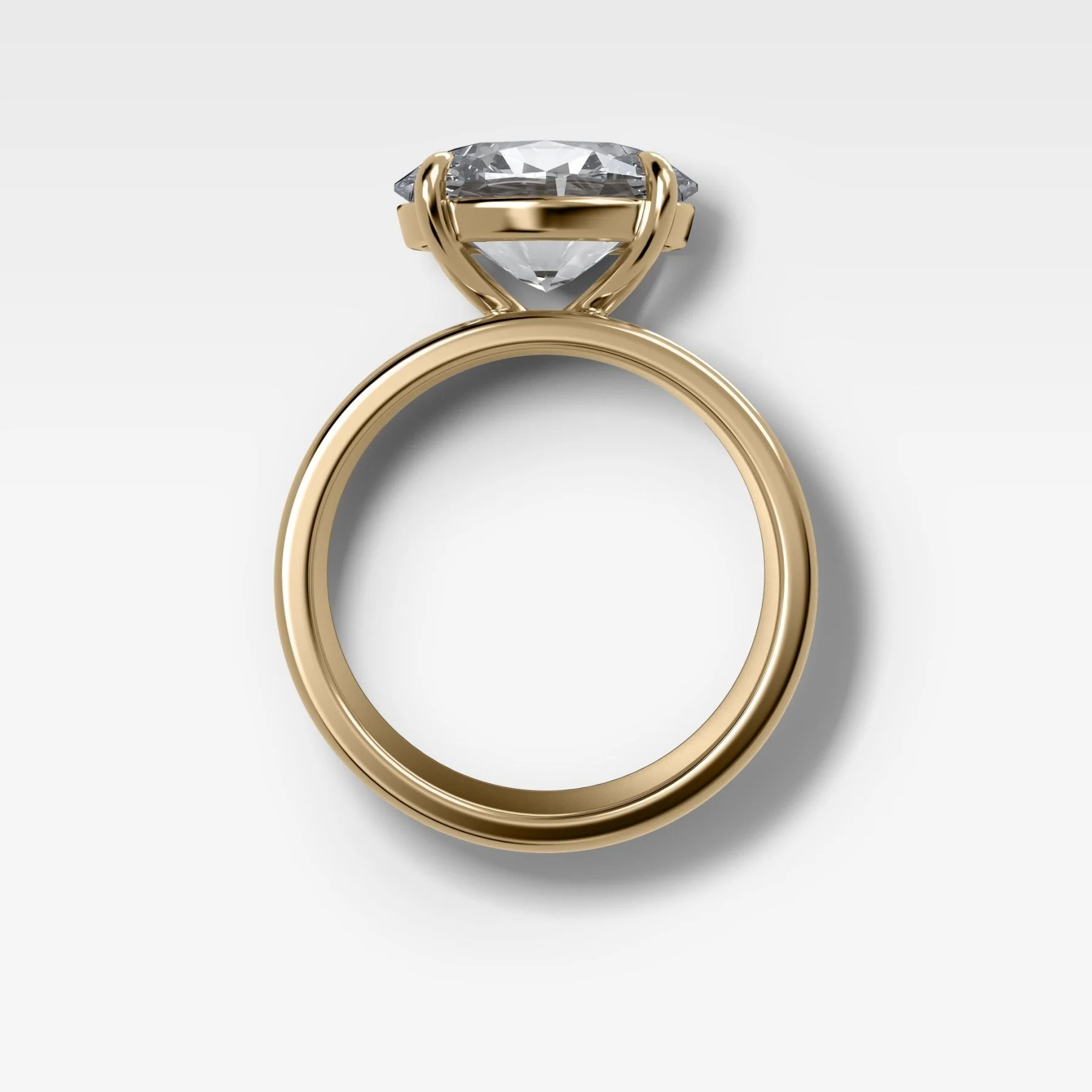 Finest Cigar Band Engagement Ring with East West Oval Cut Diamond - Image 2