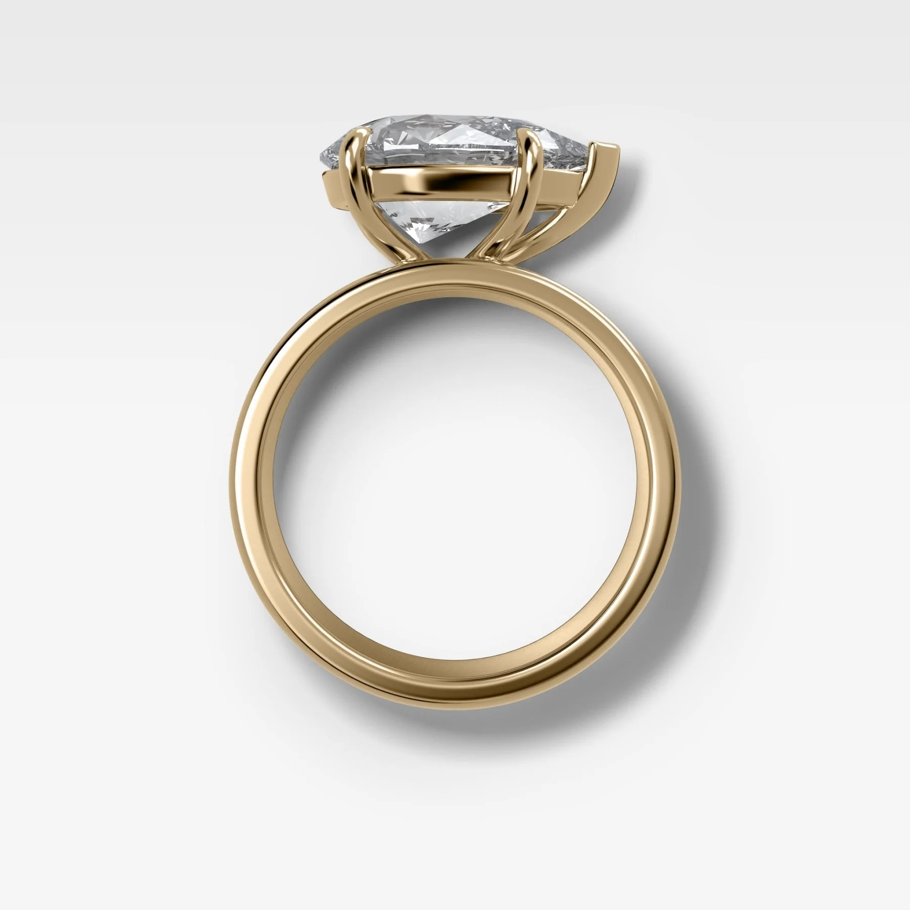 Finest Cigar Band Engagement Ring with East West Pear Cut Diamond - Image 2