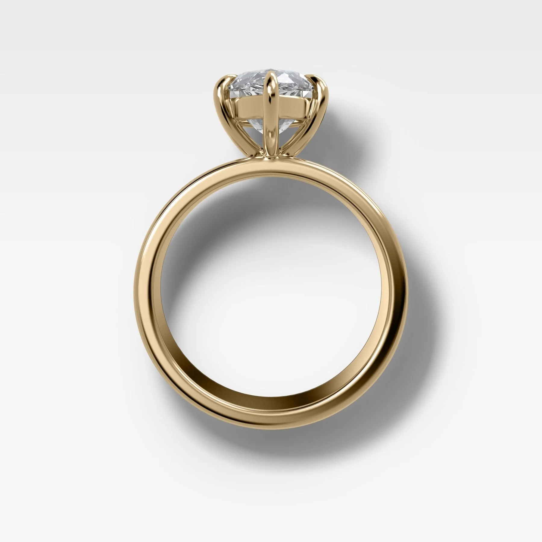 Finest Cigar Band Engagement Ring with Marquise Cut Diamond - Image 2
