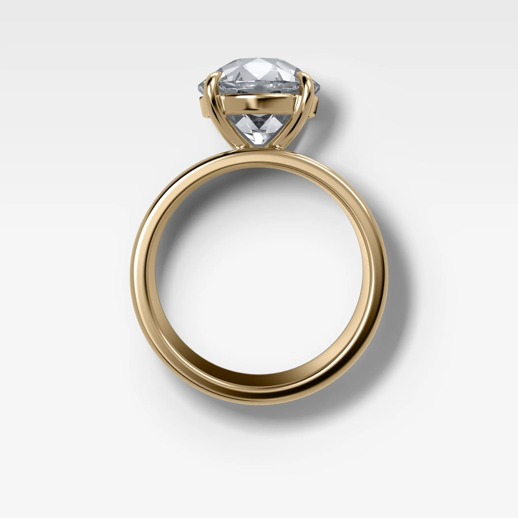 Finest Cigar Band Engagement Ring with Old Euro Cut Diamond - Image 2