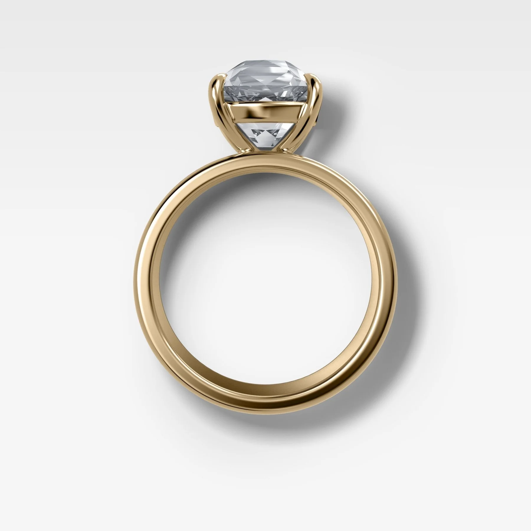 Finest Cigar Band Engagement Ring with Old Mine Cut Diamond - Image 2