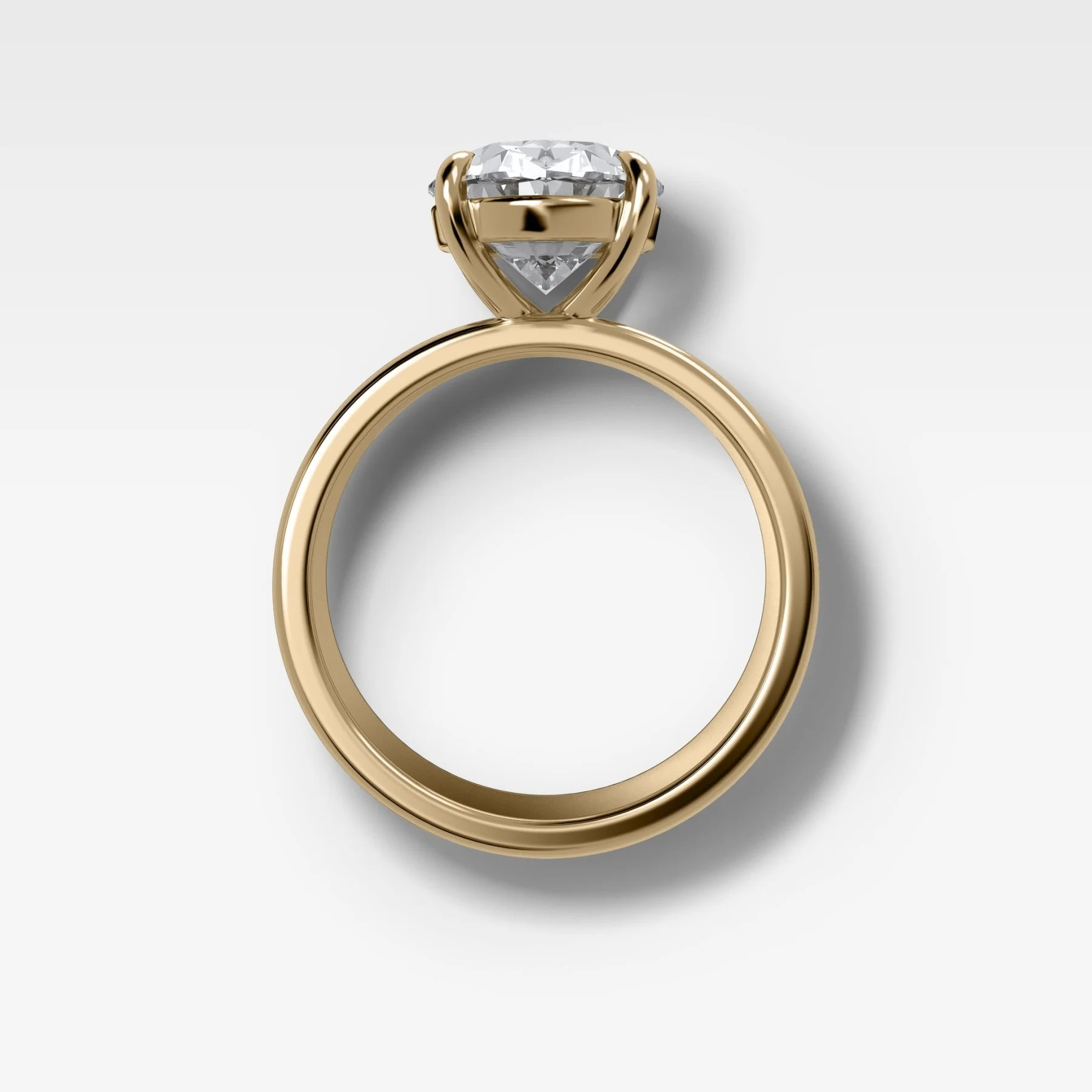 Finest Cigar Band Engagement Ring with Oval Cut Diamond - Image 2