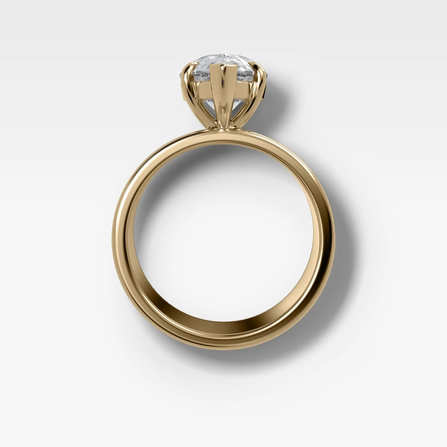Finest Cigar Band Engagement Ring with Pear Cut Diamond - Image 2