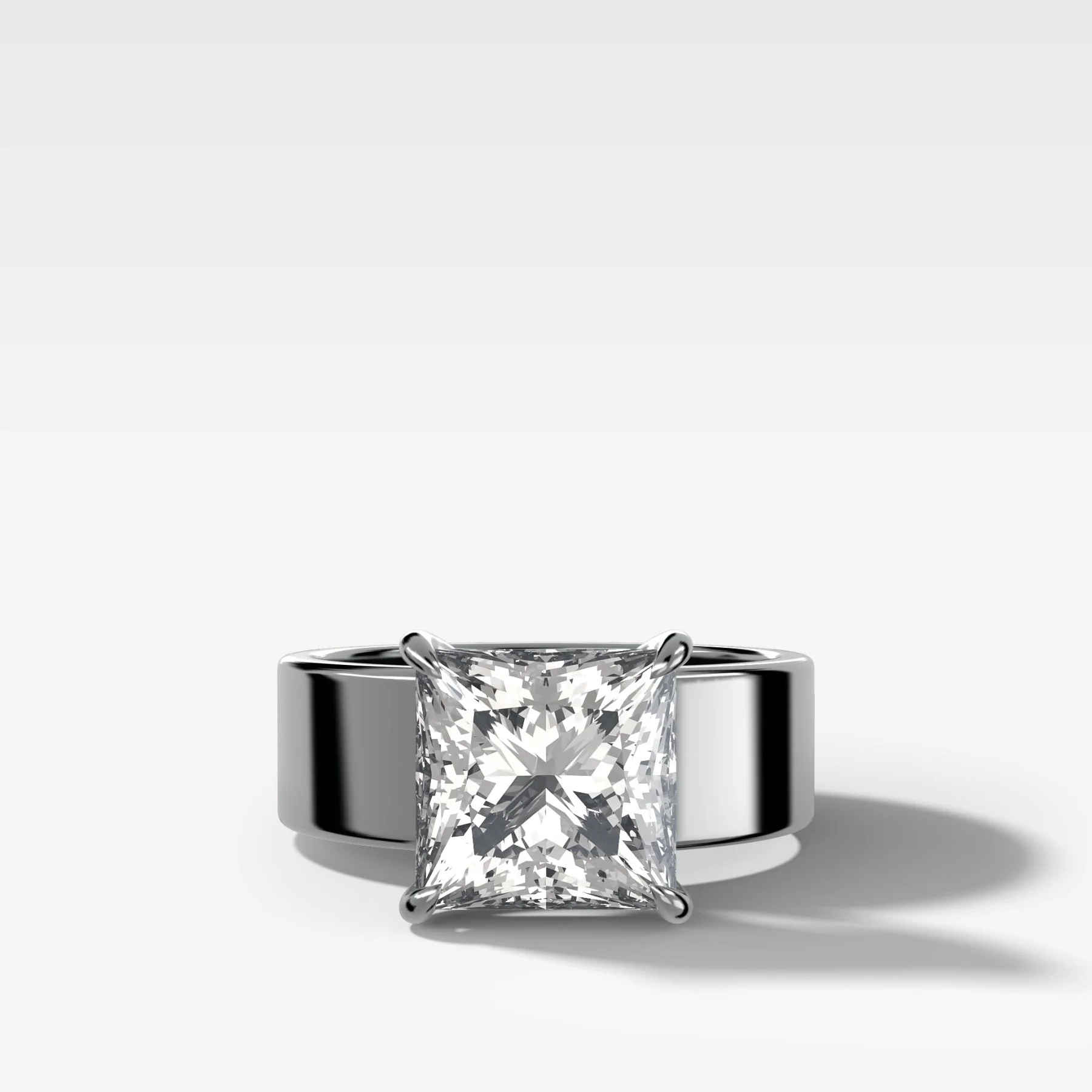 Finest Cigar Band Engagement Ring with Princess Cut Diamond - Image 5
