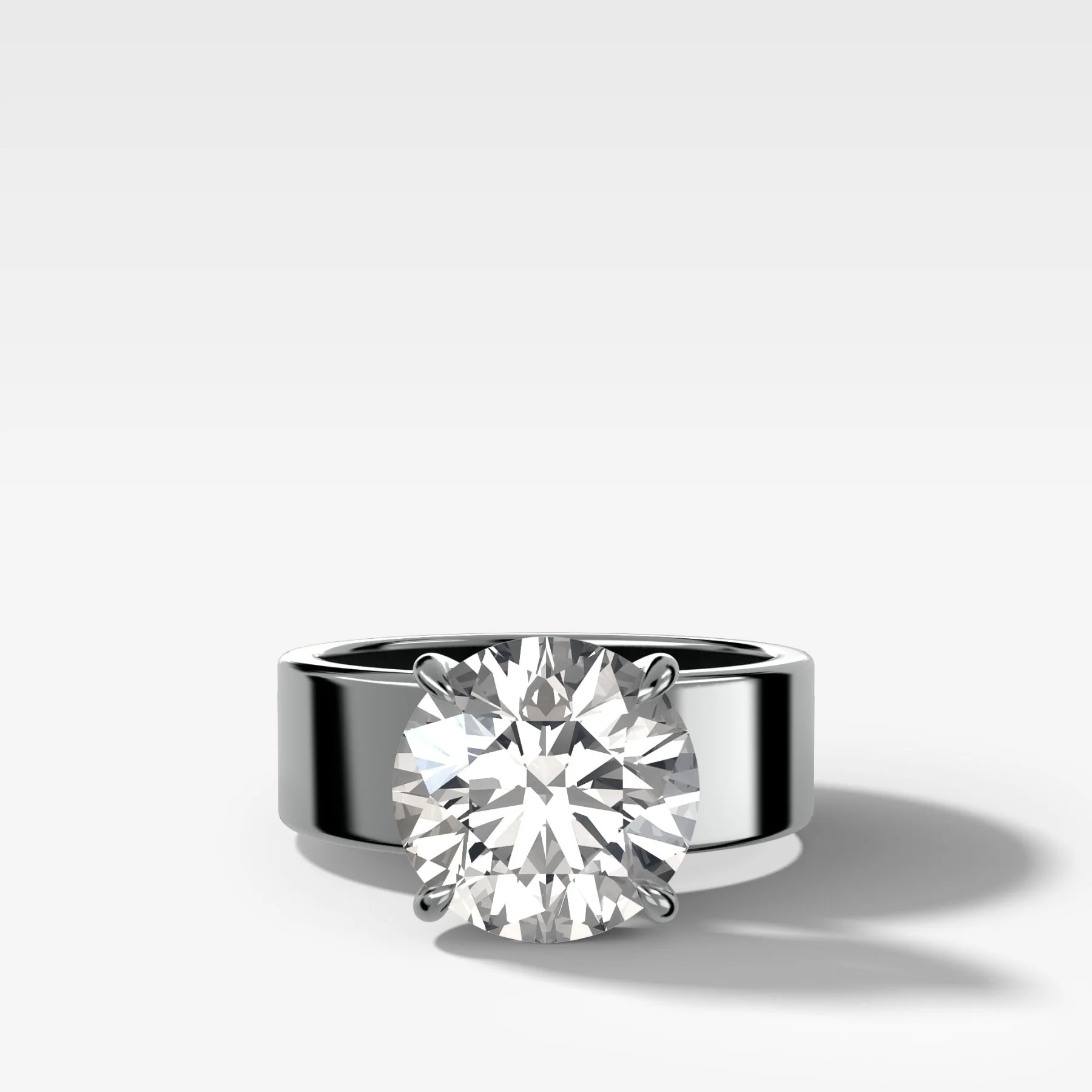 Finest Cigar Band Engagement Ring with Round Cut Diamond - Image 3