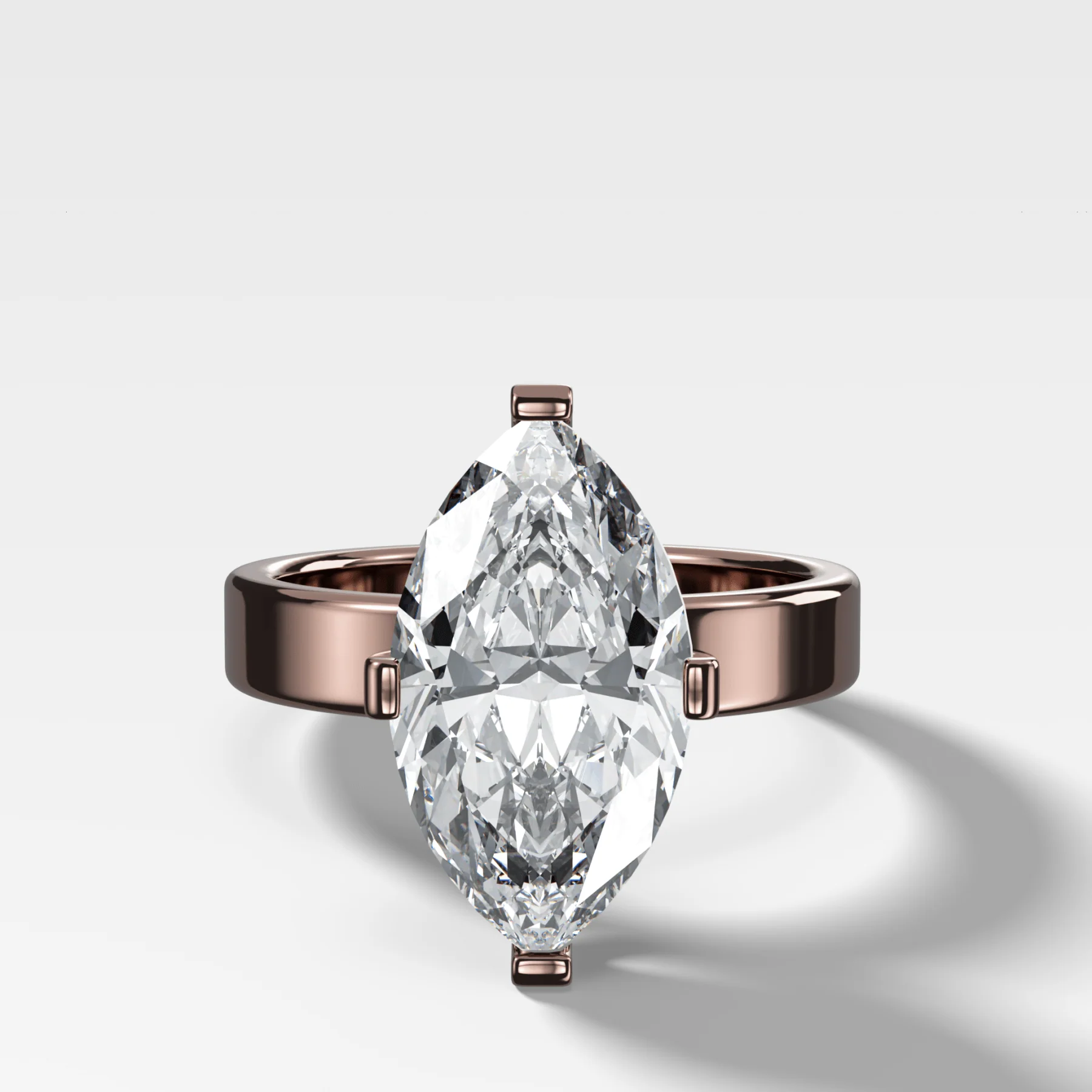 Finest Compass Solitaire Engagement Ring with Marquise Cut Diamond - Image 4