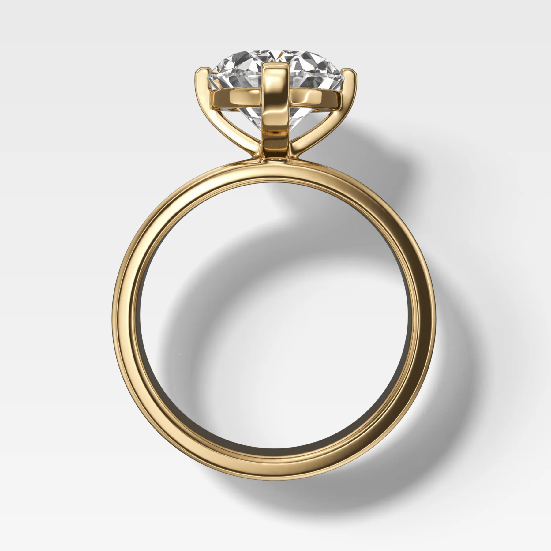 Finest Compass Solitaire Engagement Ring with Oval Cut Diamond - Image 2