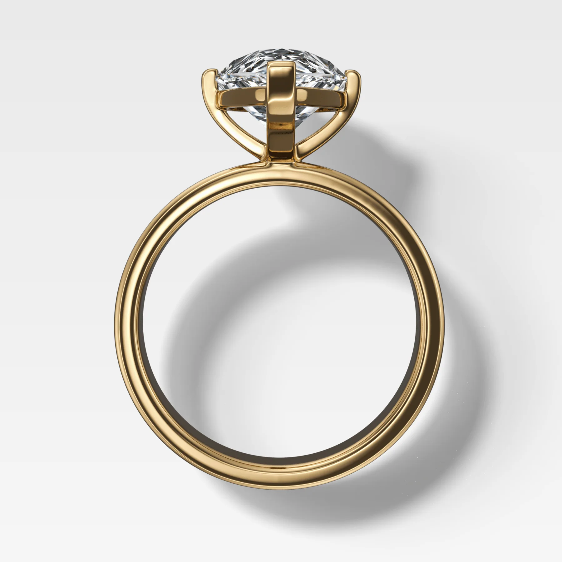 Finest Compass Solitaire Engagement Ring with Pear Cut Diamond - Image 2