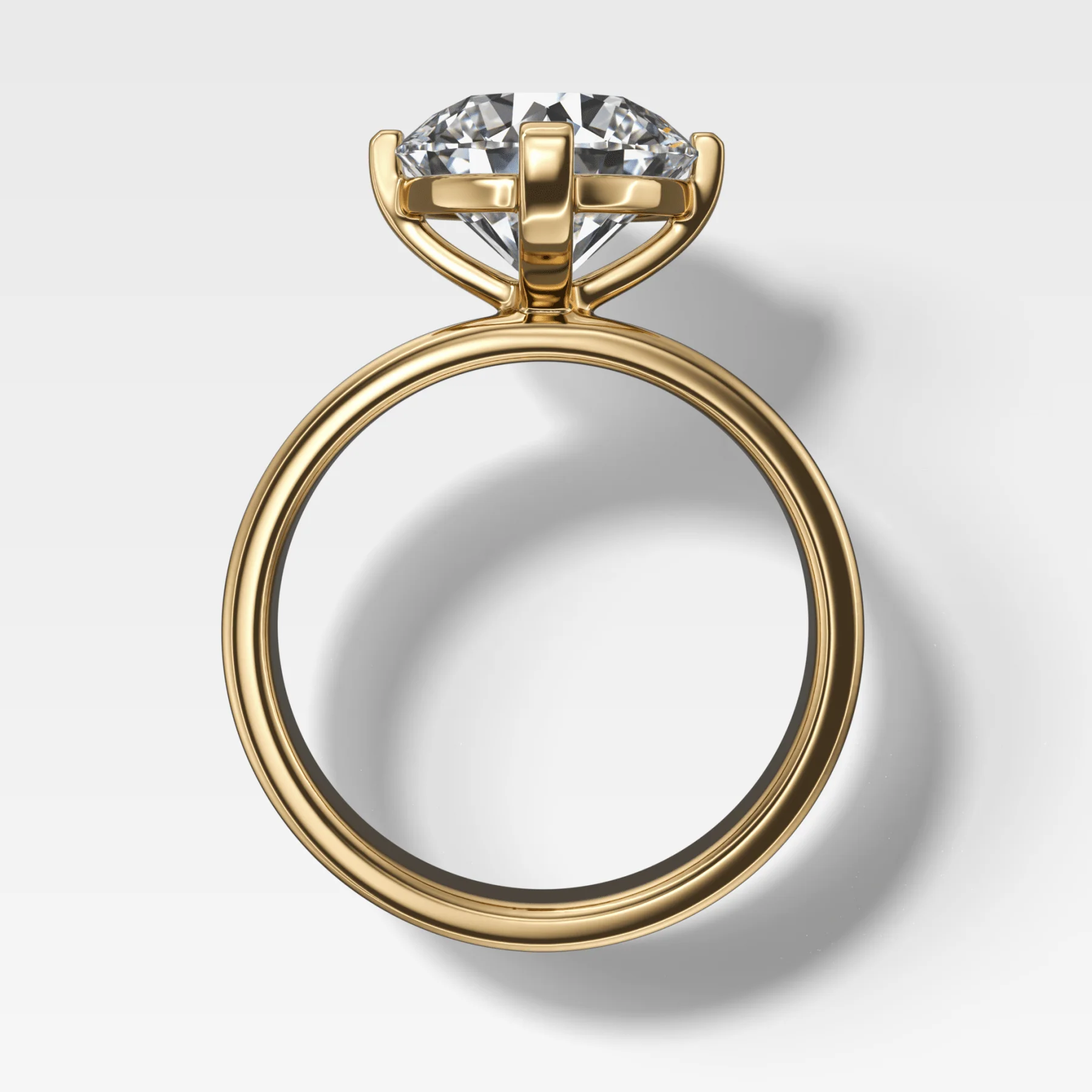 Finest Compass Solitaire Engagement Ring with Round Cut Diamond - Image 2
