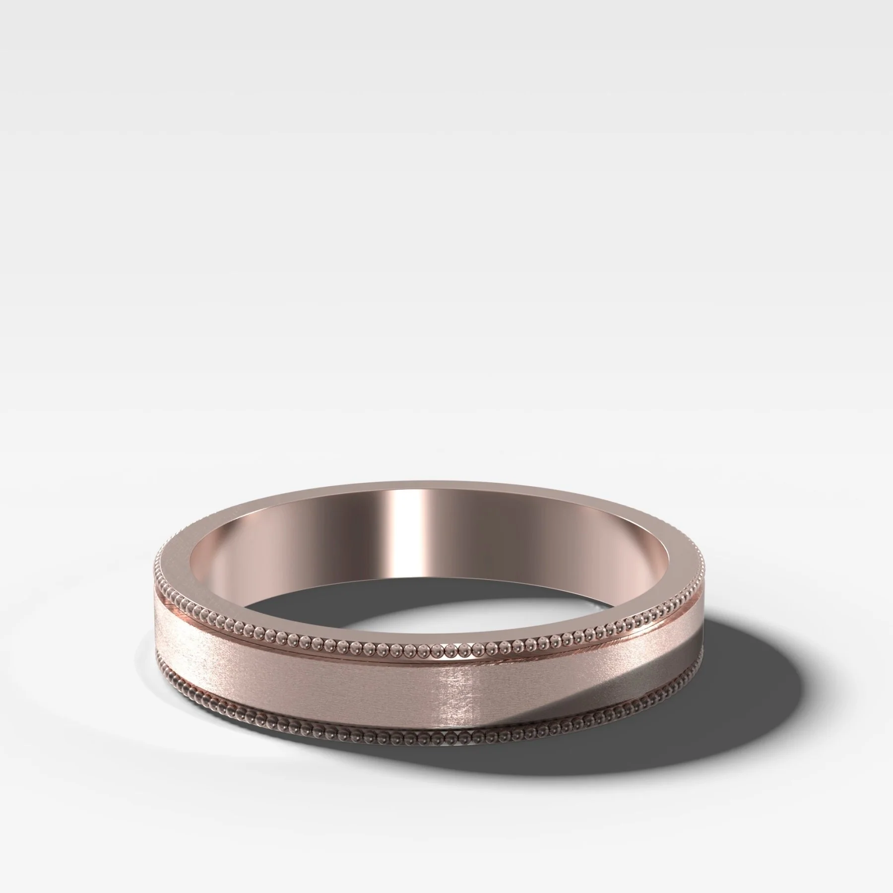 Finest Milgrain Matte Wedding Band 4mm - Image 3