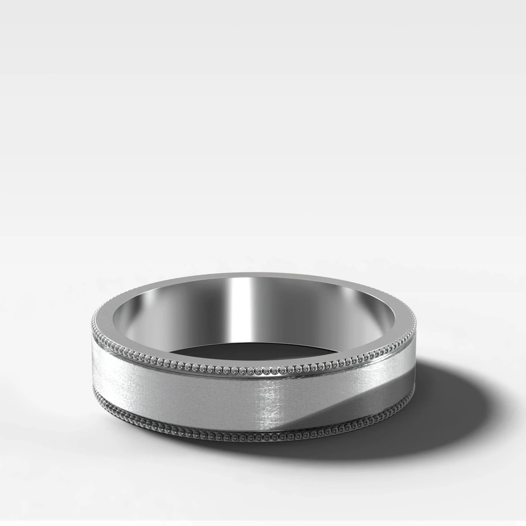 Finest Milgrain Matte Wedding Band 5mm - Image 2