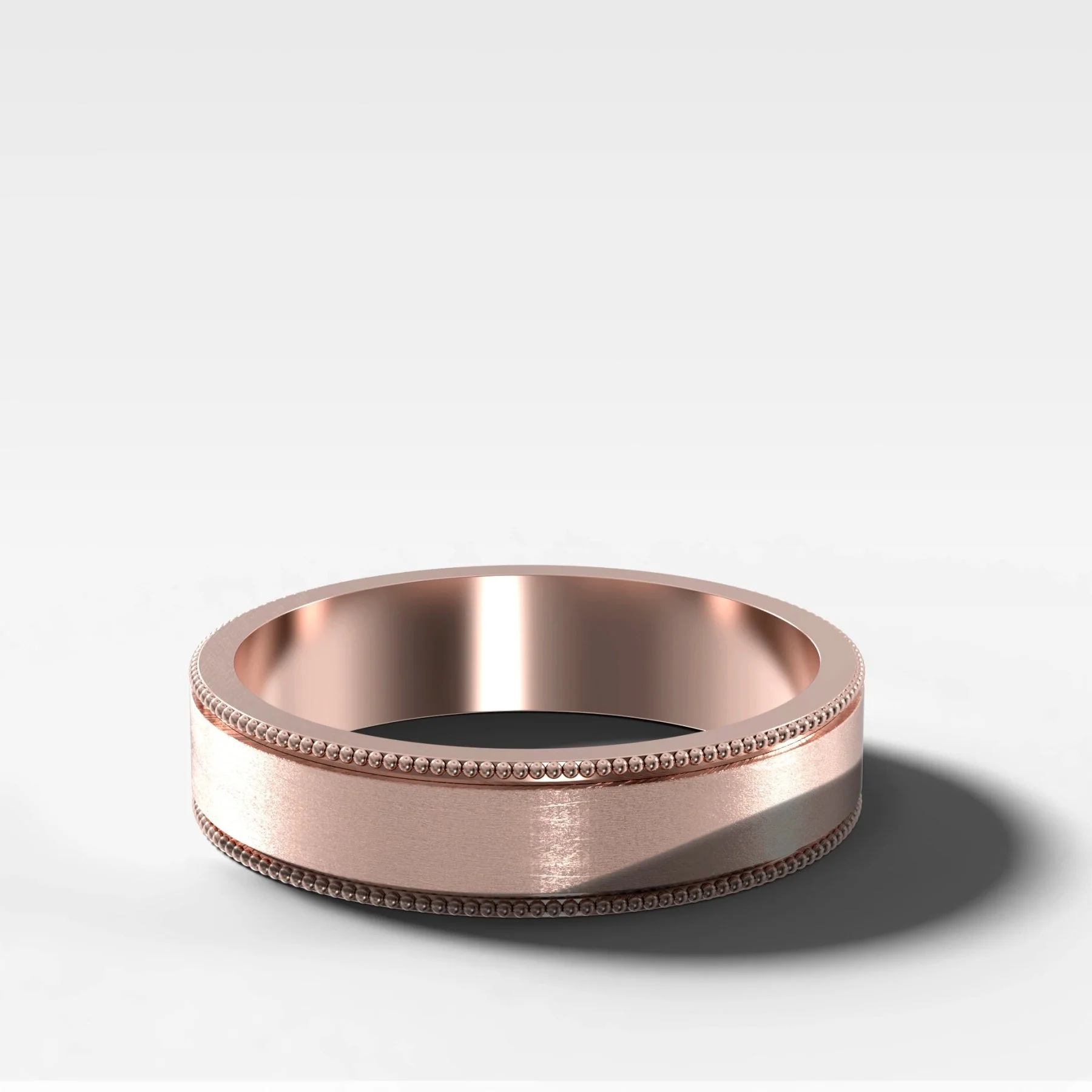 Finest Milgrain Matte Wedding Band 5mm - Image 3
